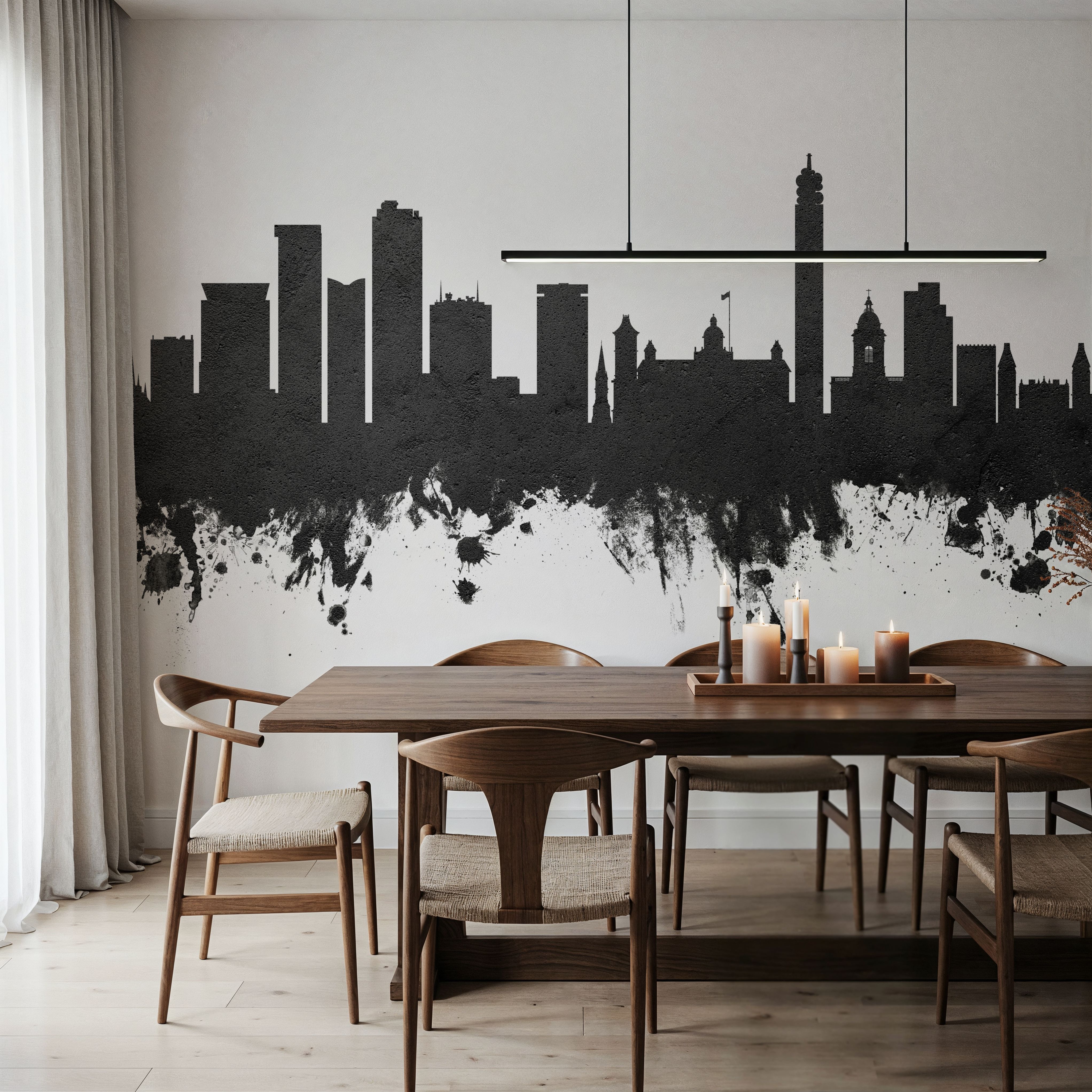 Birmingham England Skyline Black & White