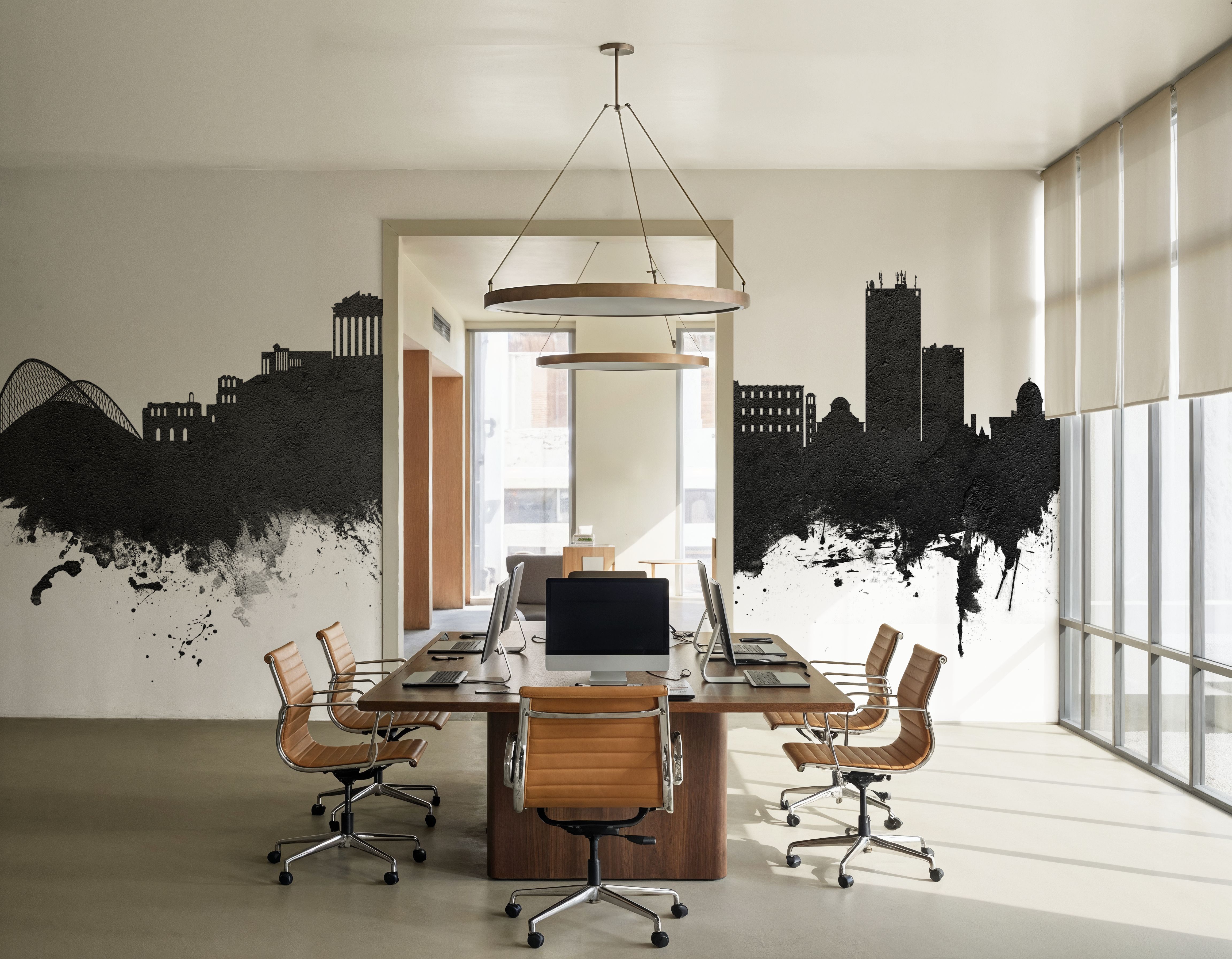 Athens Greece Skyline Black & White