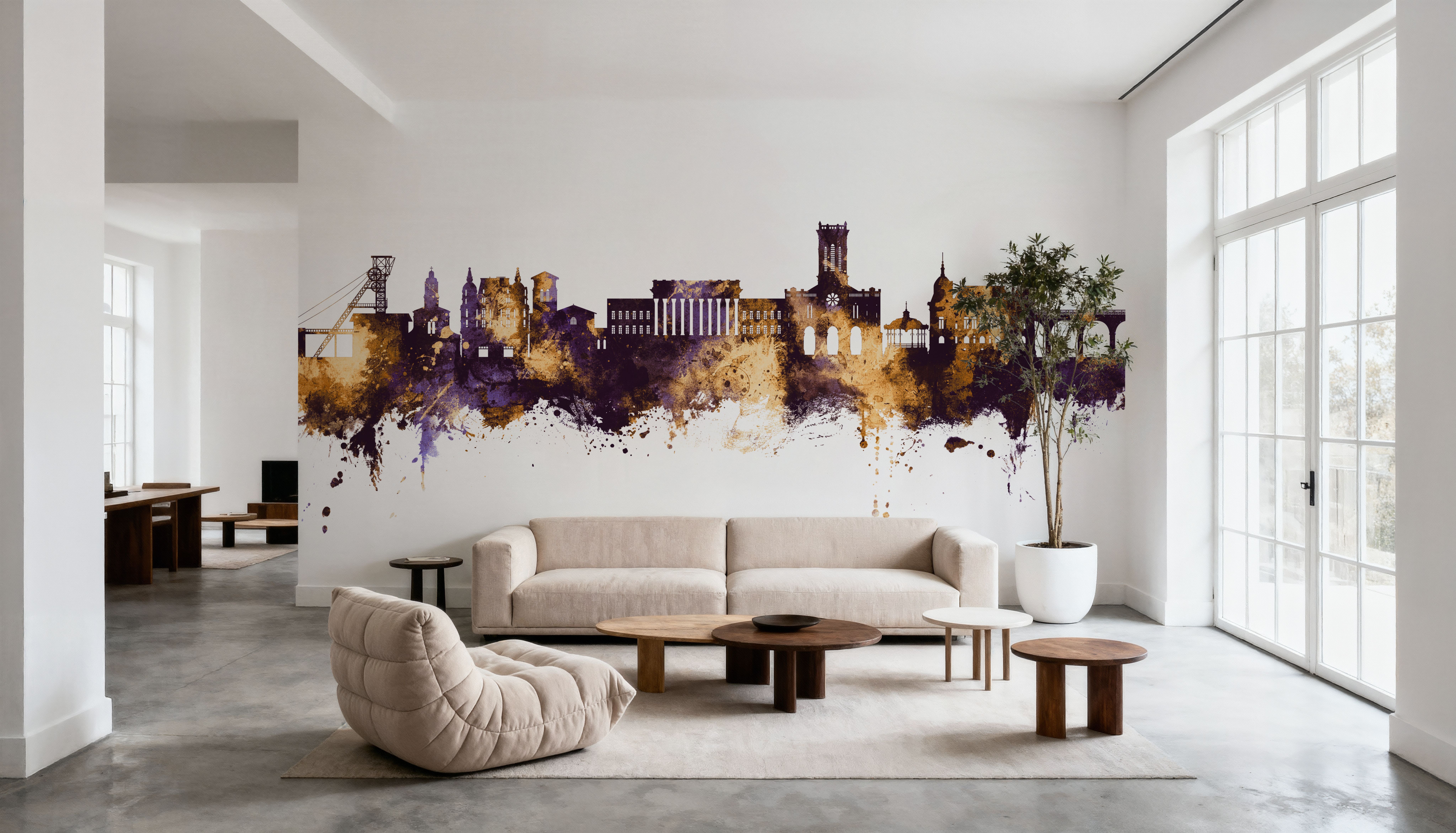 Saint-Étienne France Skyline Purple & Gold