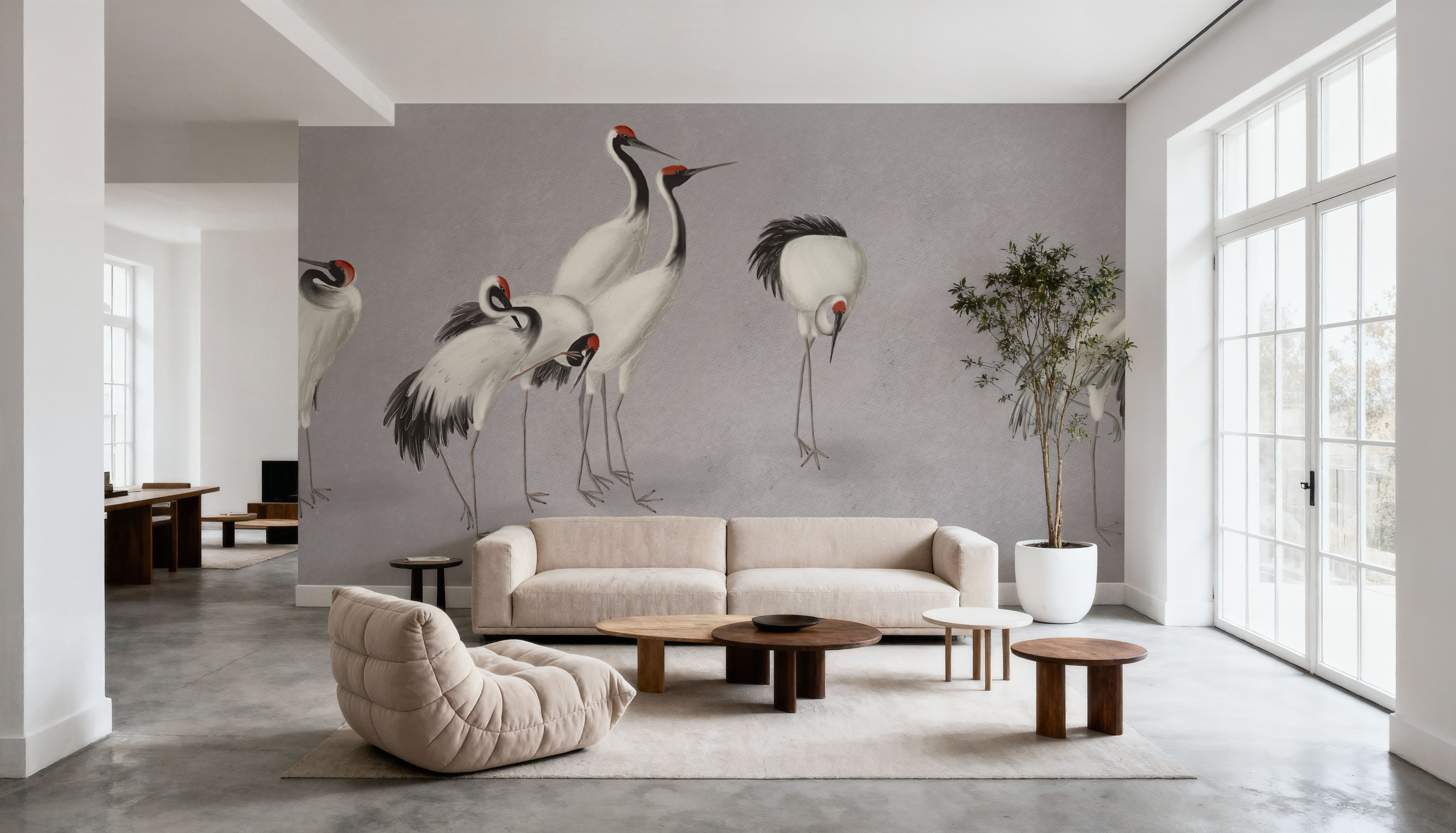 Japanese Cranes - Stone