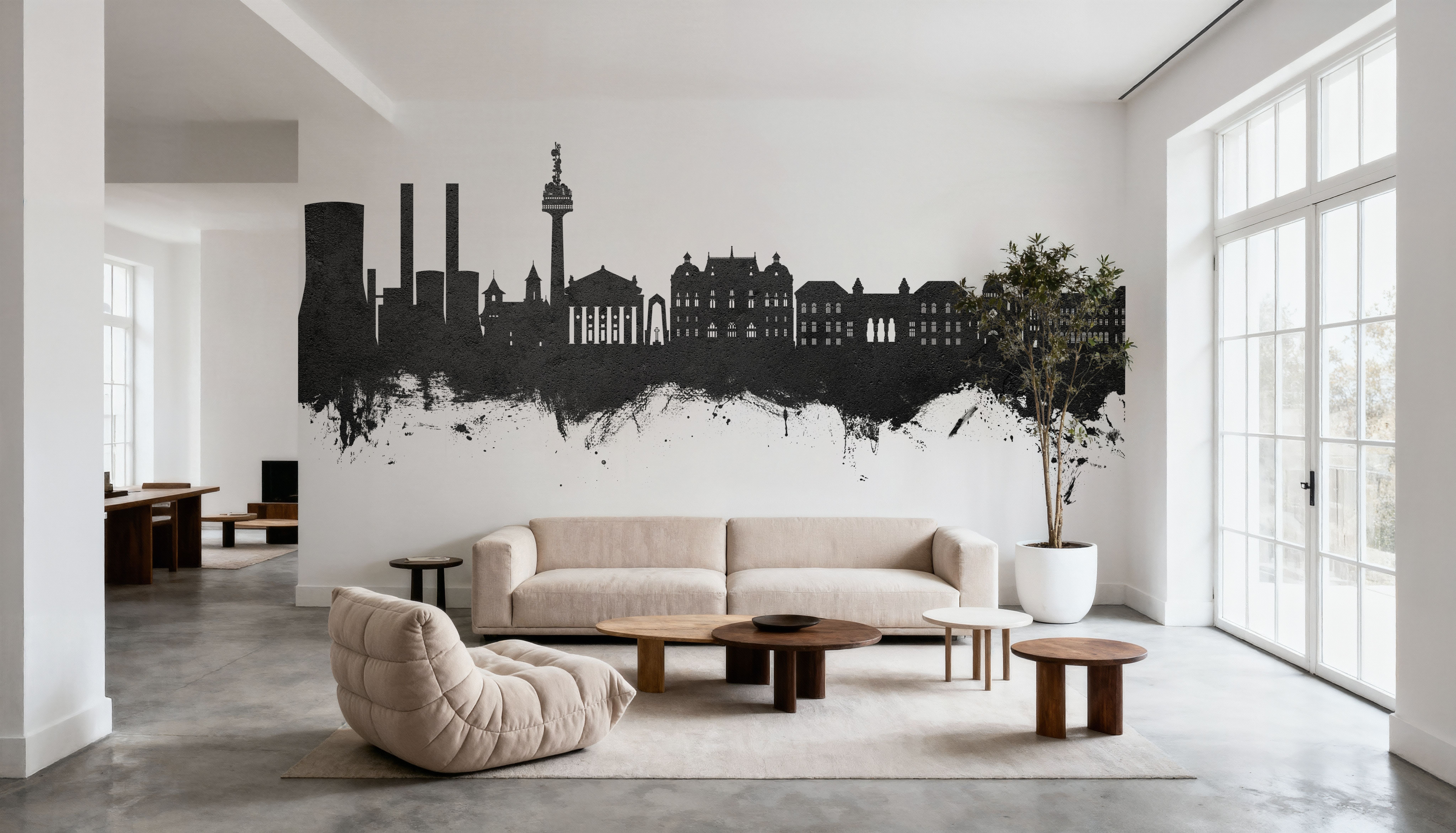 Galaţi Romania Skyline Black & White