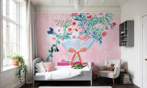 Flower Vases and Books Square Pink