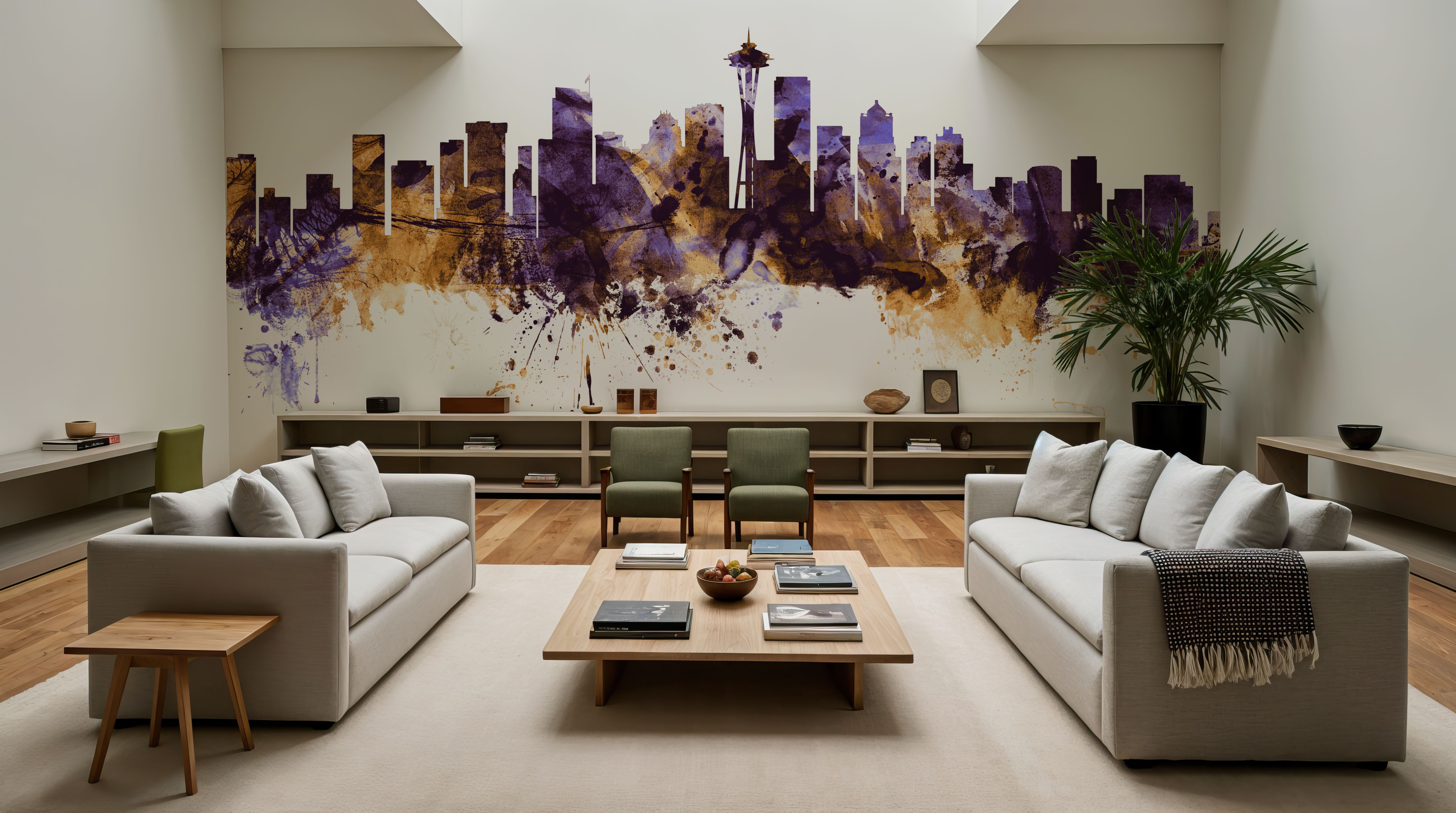 Seattle Skyline Purple & Gold