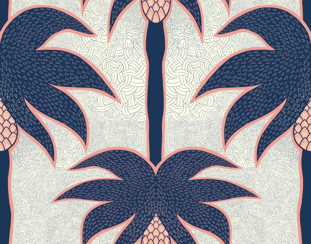Graphic Palms, Navy