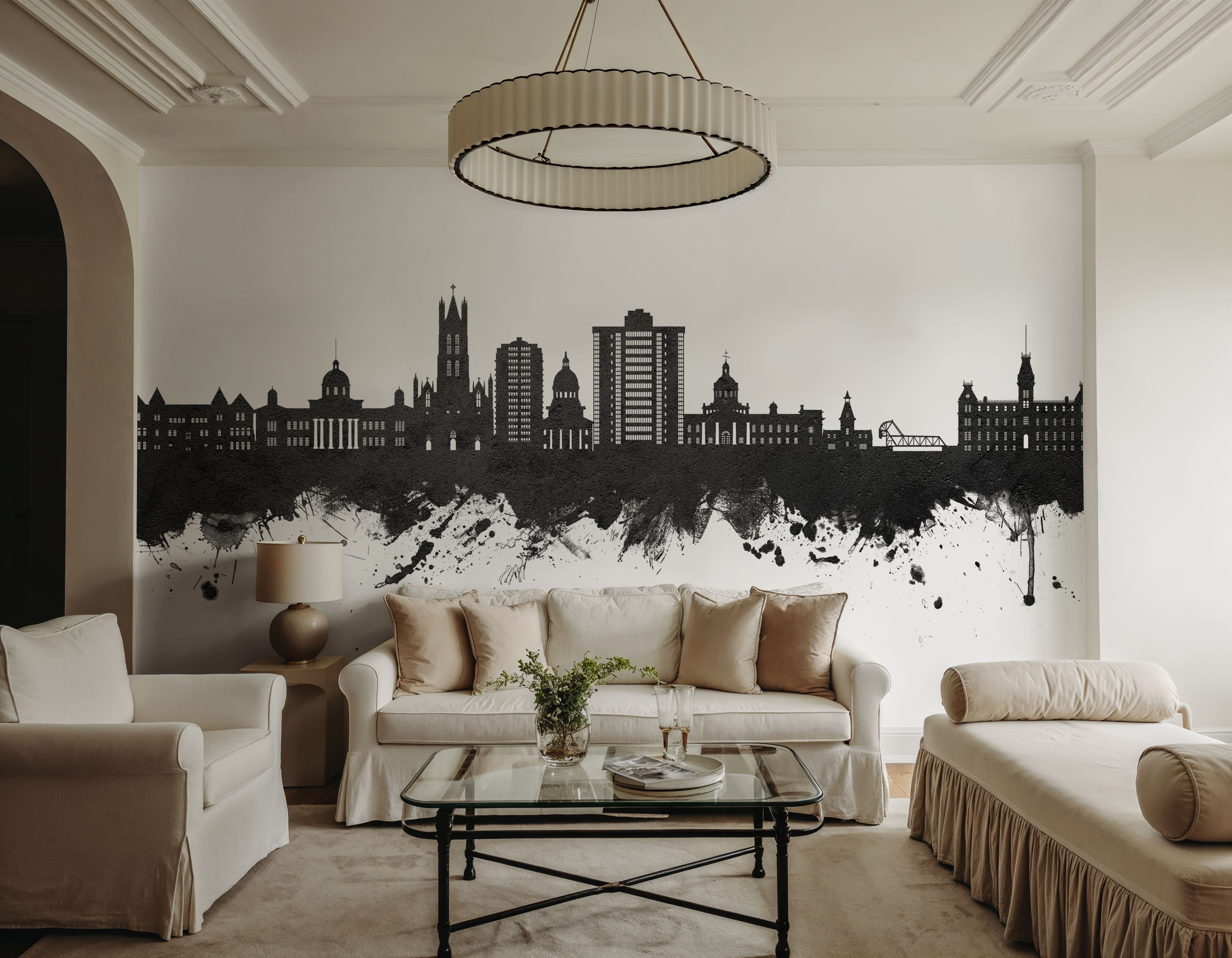 Kingston Canada Skyline Black & White