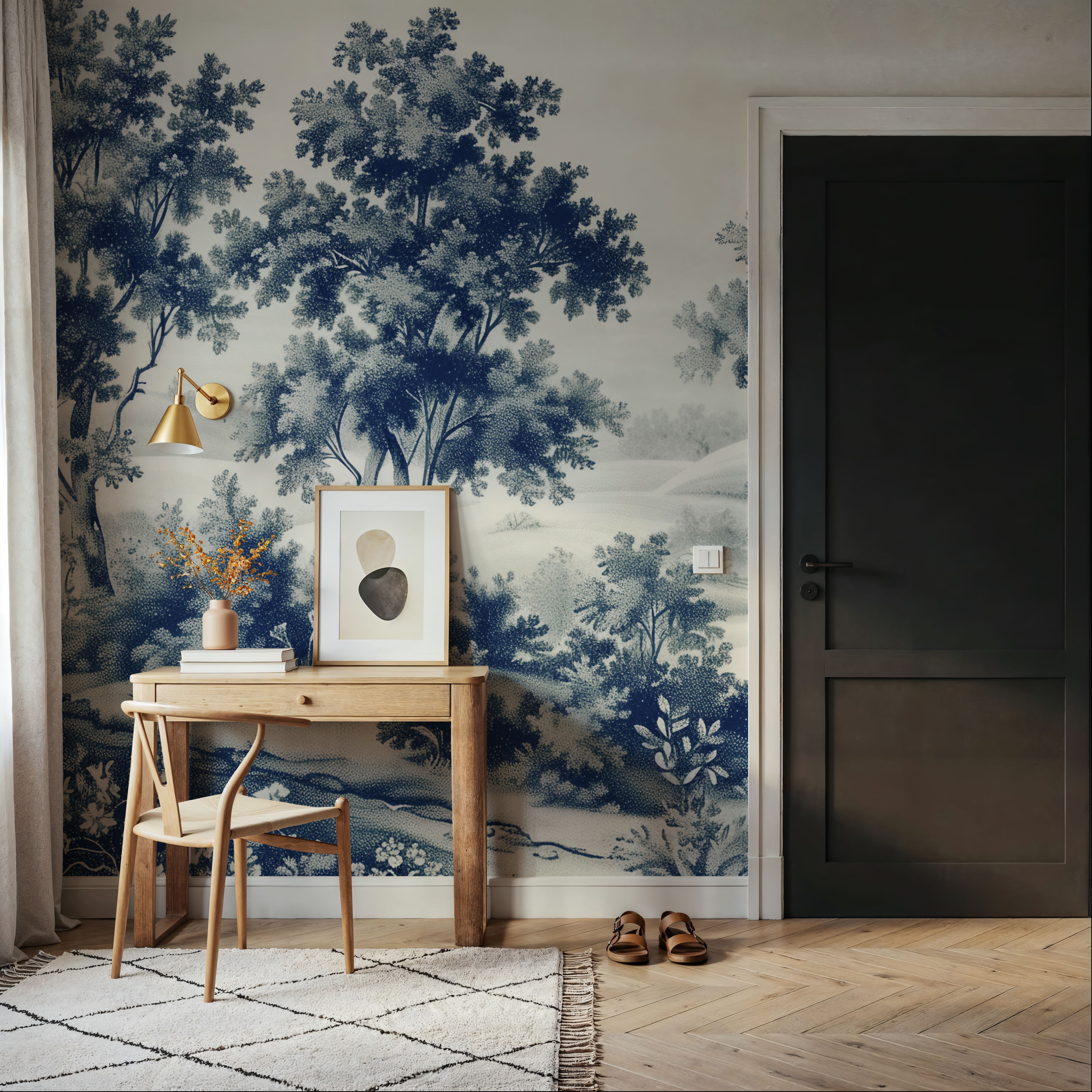 Pastoral Toile, Royal Blue