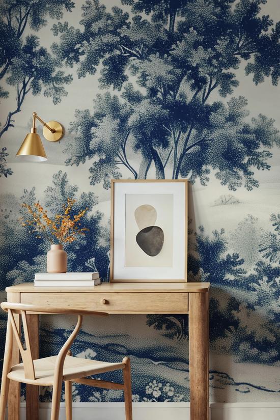 Pastoral Toile, Royal Blue