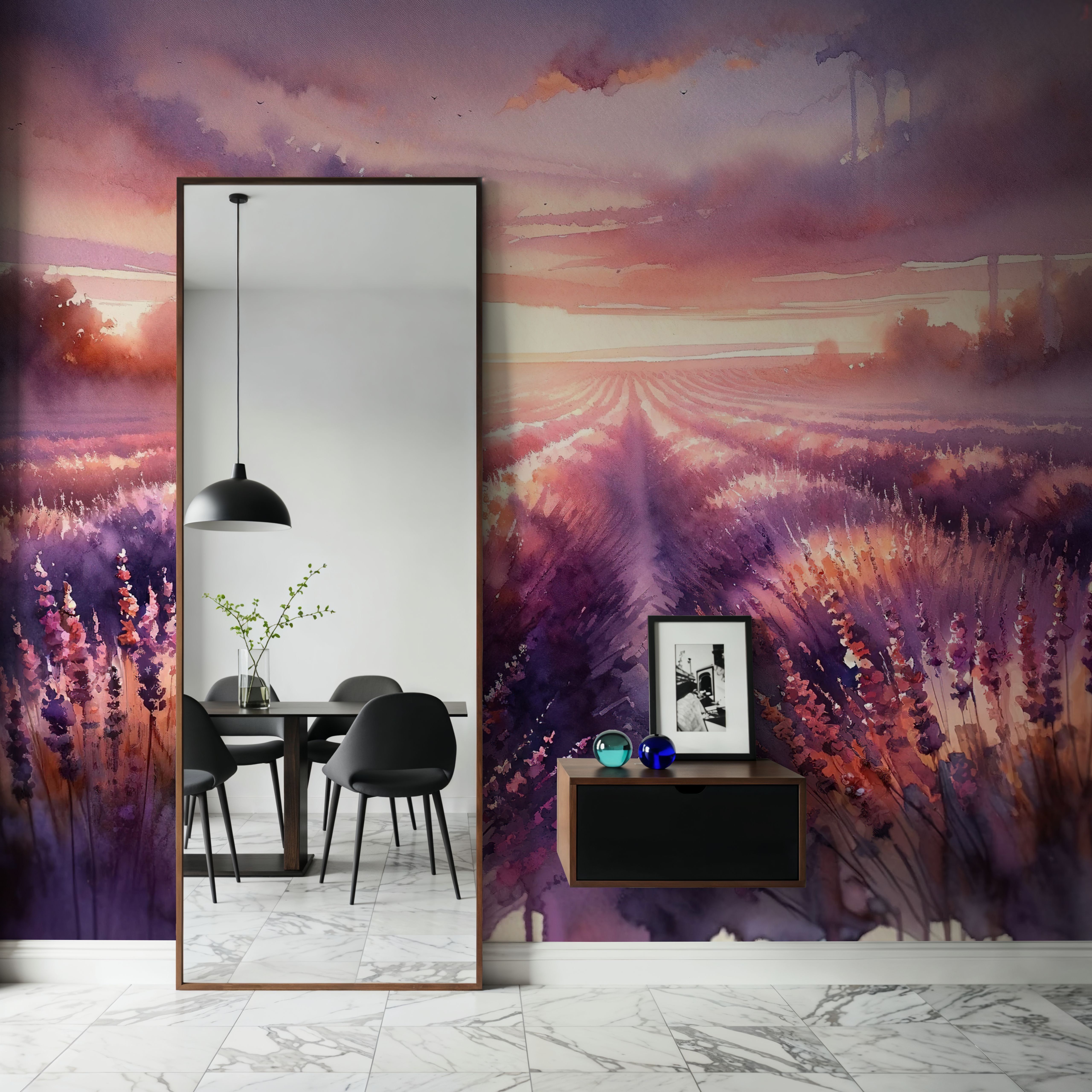 Dawn's Embrace in Lavender Fields