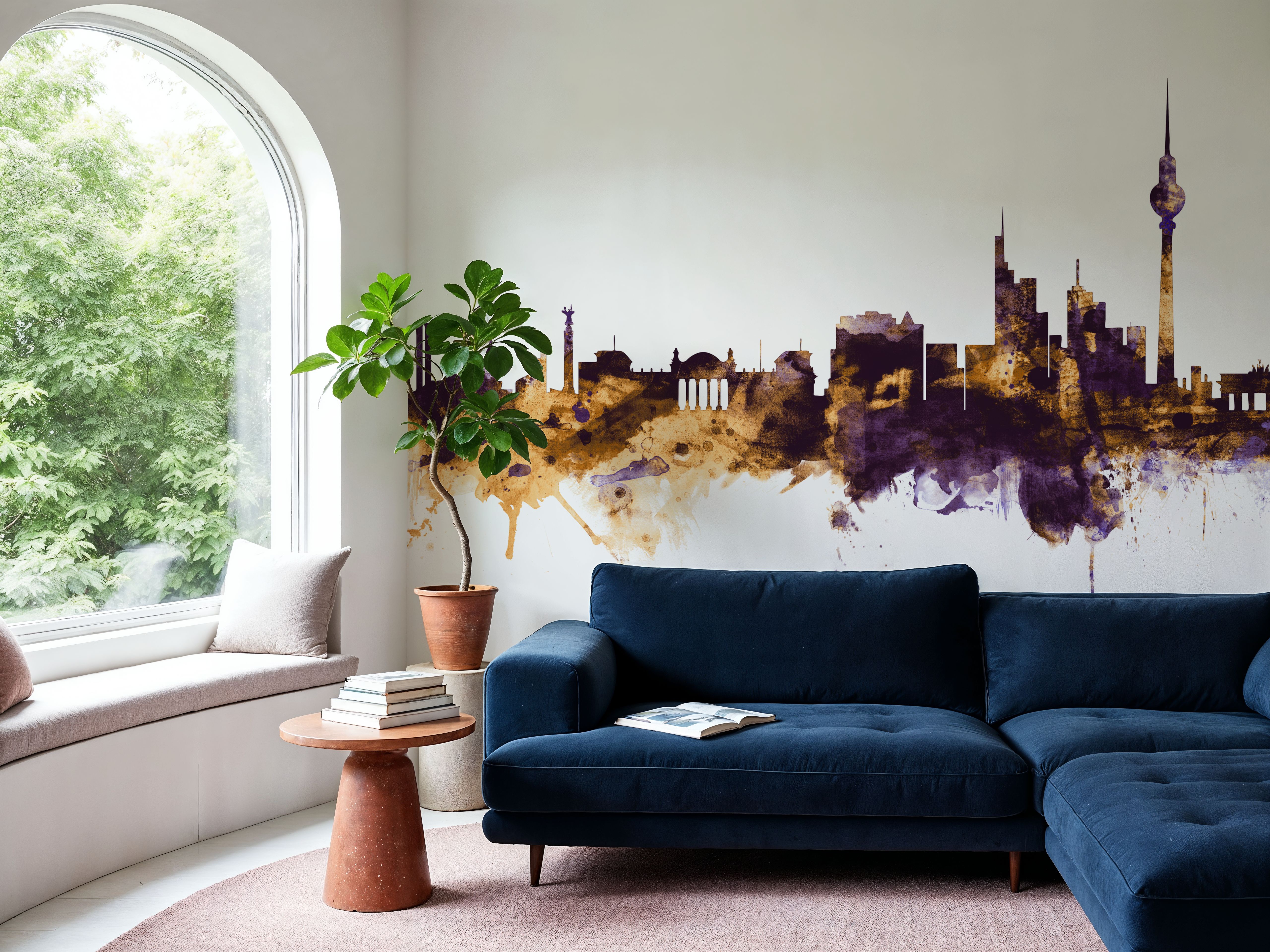 Berlin Skyline Purple & Gold