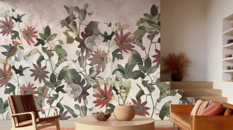 Seven Birds wallpaper mural 100% PVC-free and non-toxic