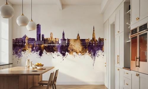Karlsruhe Germany Skyline Purple & Gold