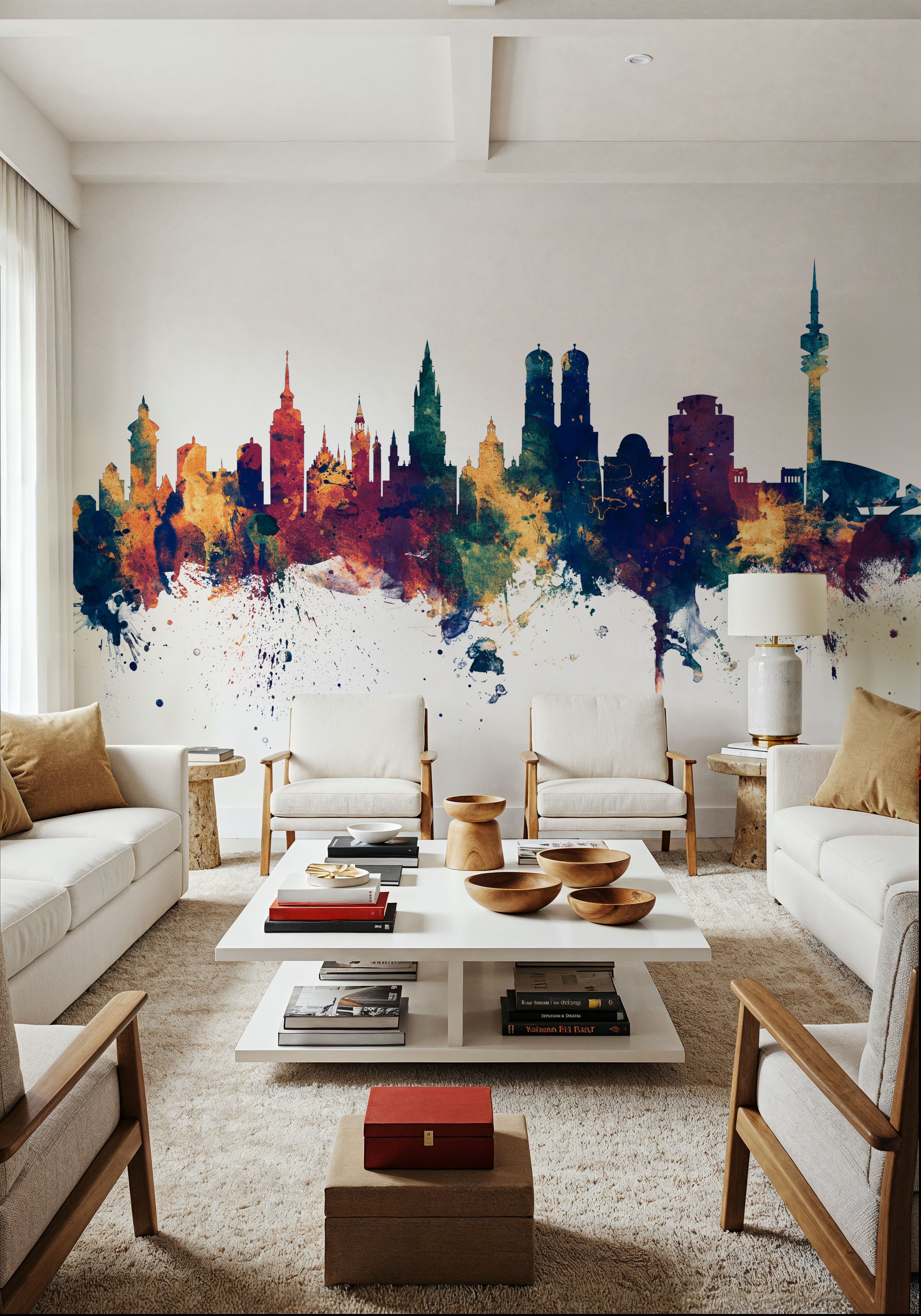 Munich Skyline Blue & Bronze