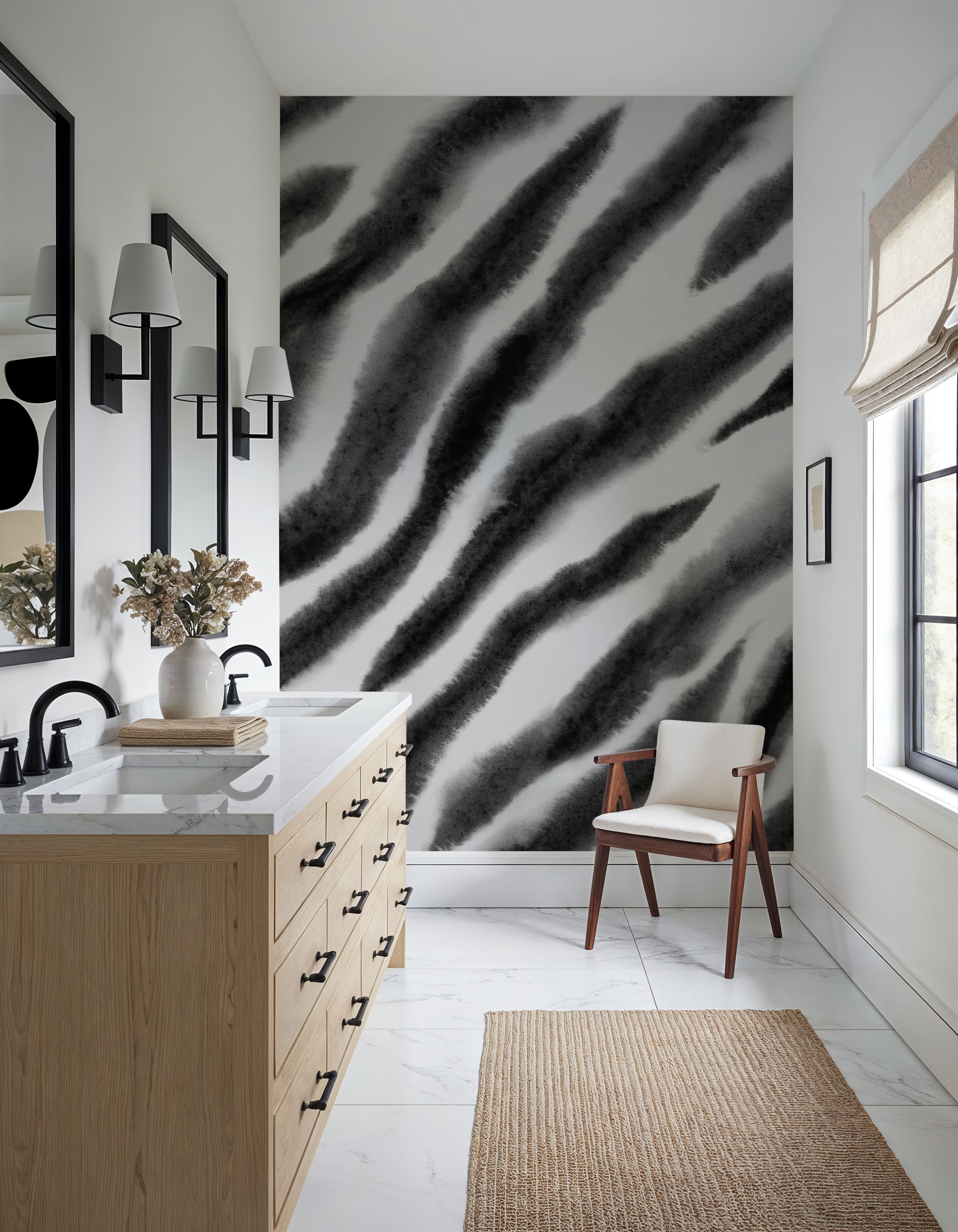 Watercolor Tiger Stripes, Zebra