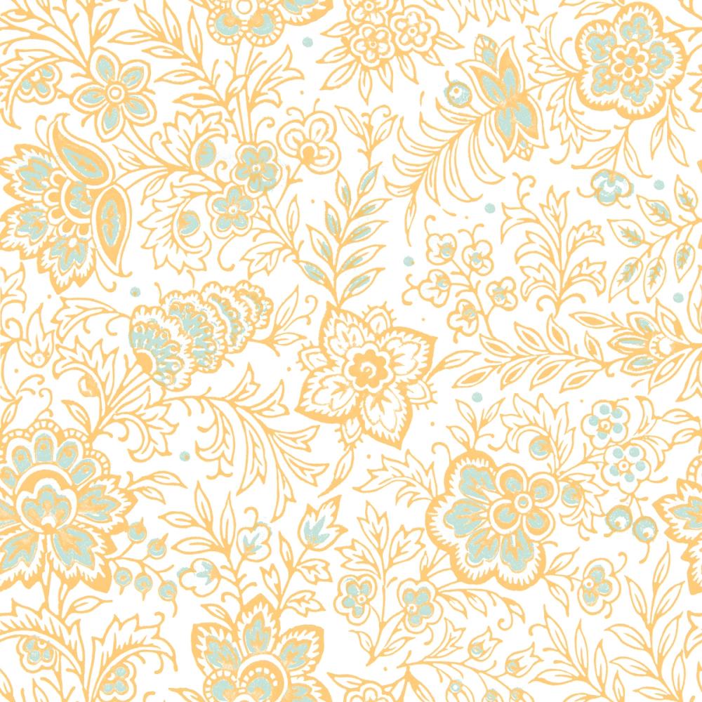 Kala Flowers Yellow on White