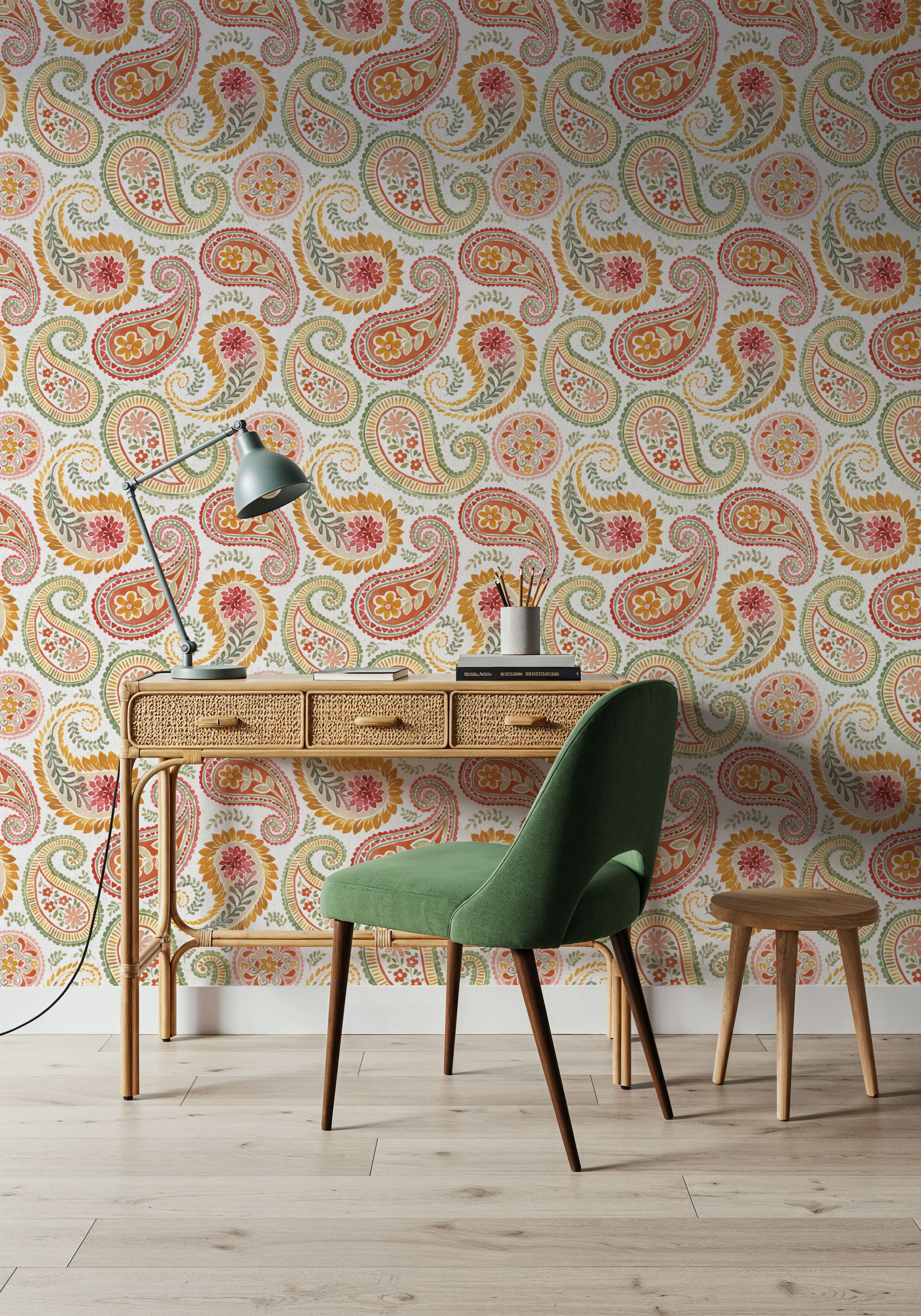 Harvest Paisley White