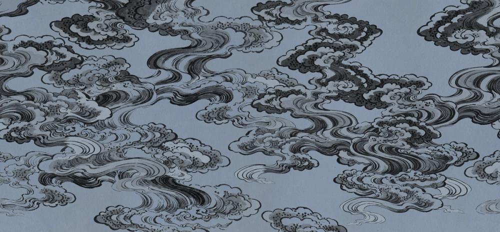 Ukiyo-e Clouds, Denim Blue