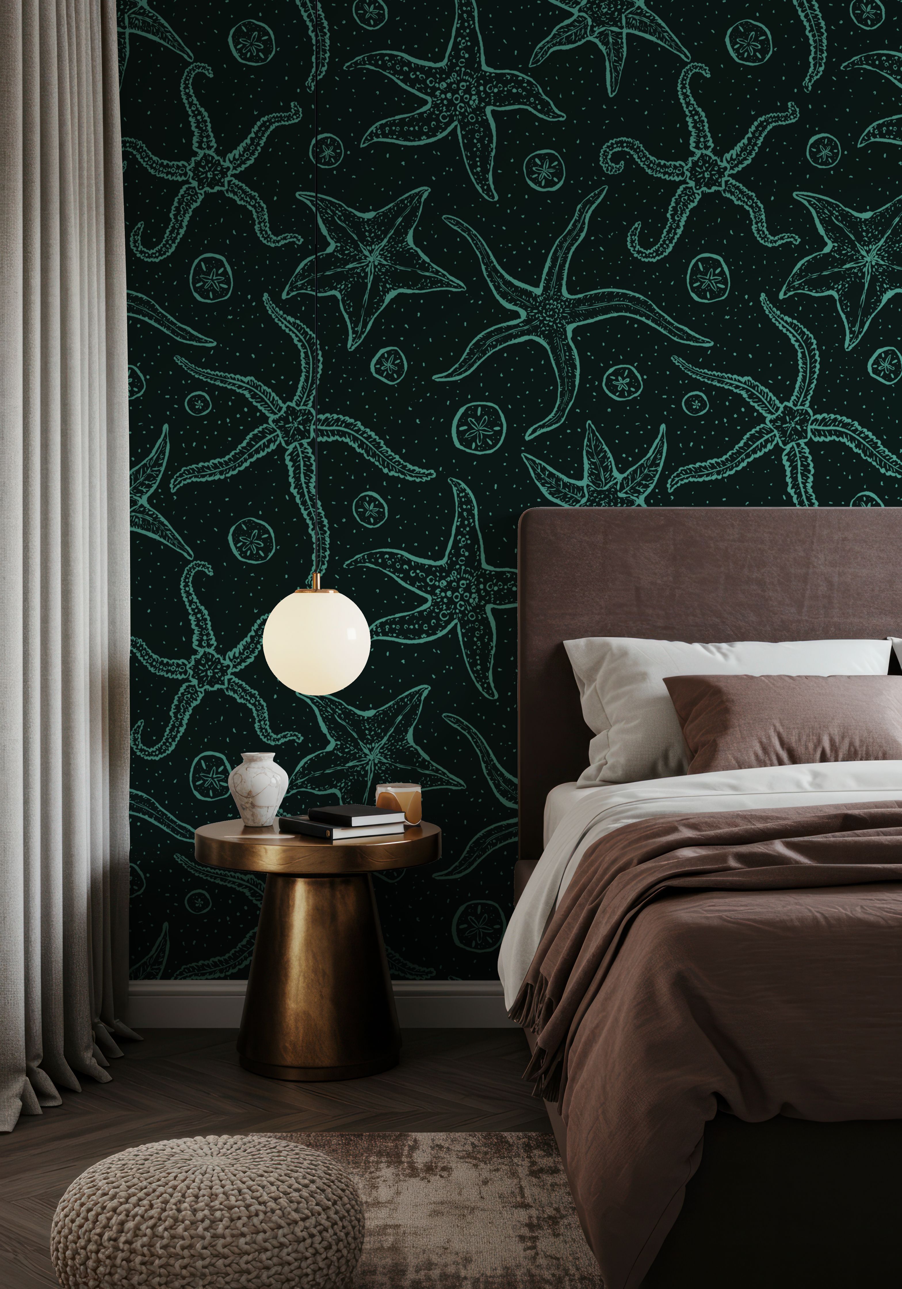 Echinoderms, Dark Blue, Tapet