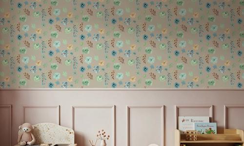 Flutterby Flowers Beige
