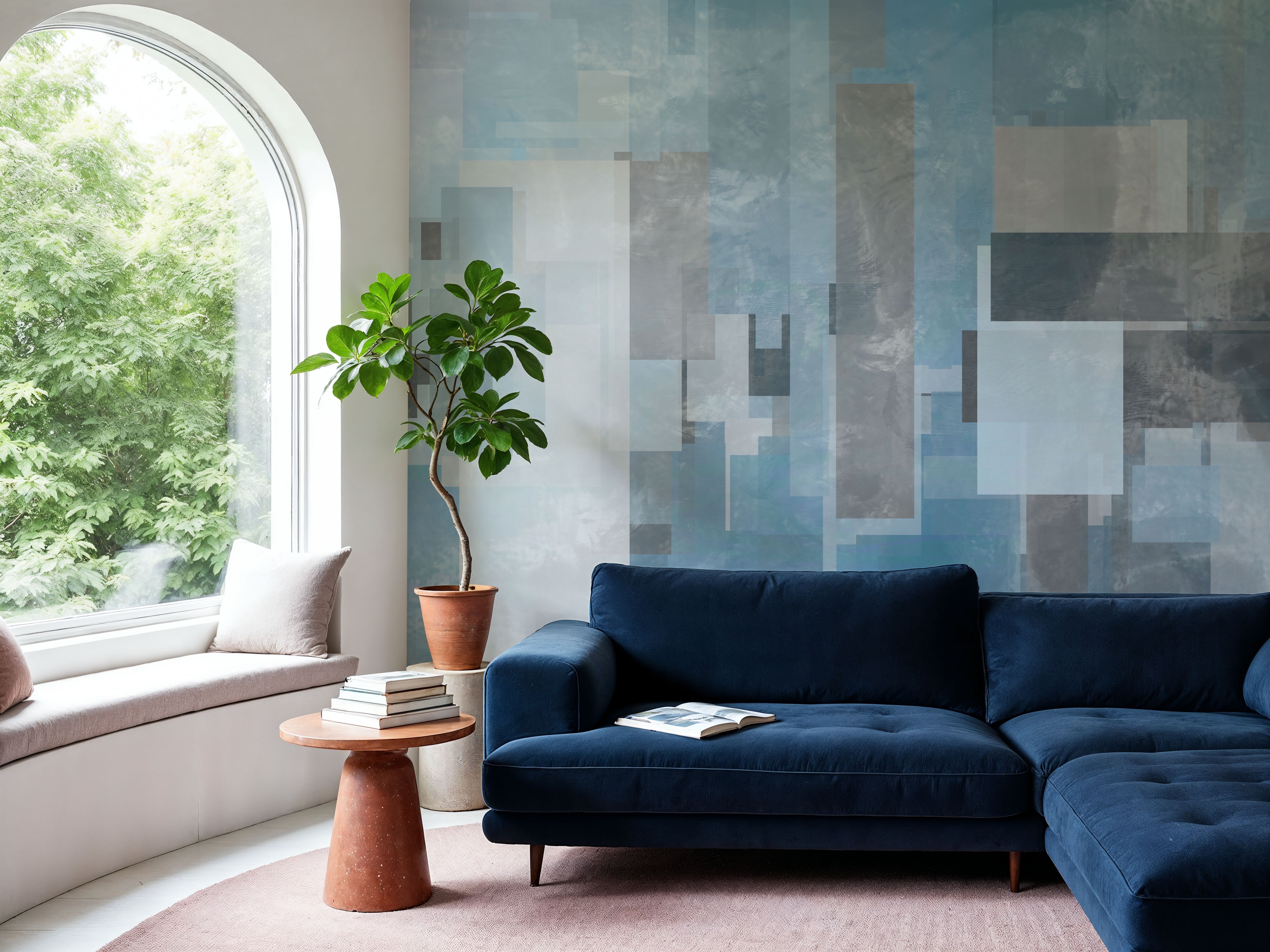 Geometric Abstract Blue