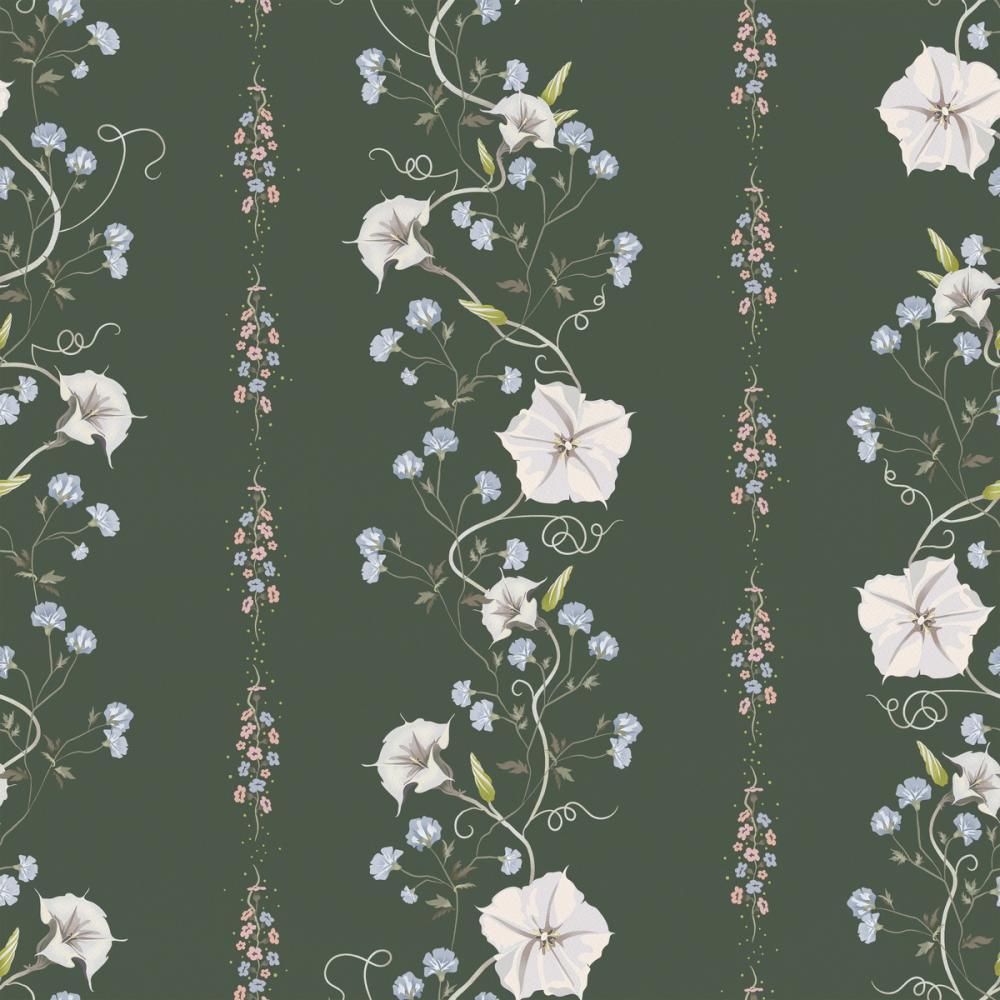 Trailing Flower Stripe, Soft Green