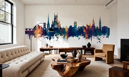 Worcester England Skyline Blue & Bronze