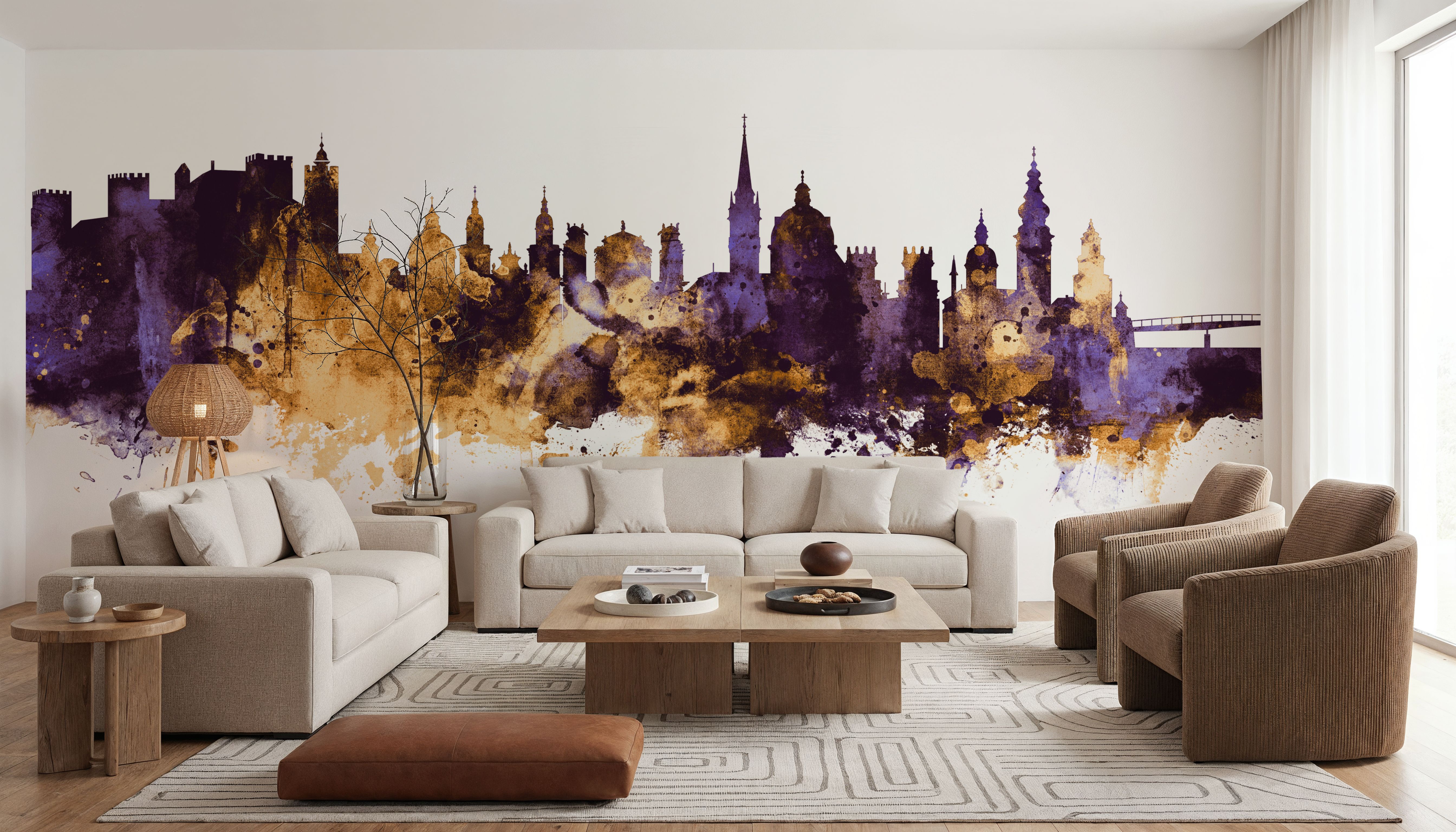 Salzburg Austria Skyline Purple & Gold