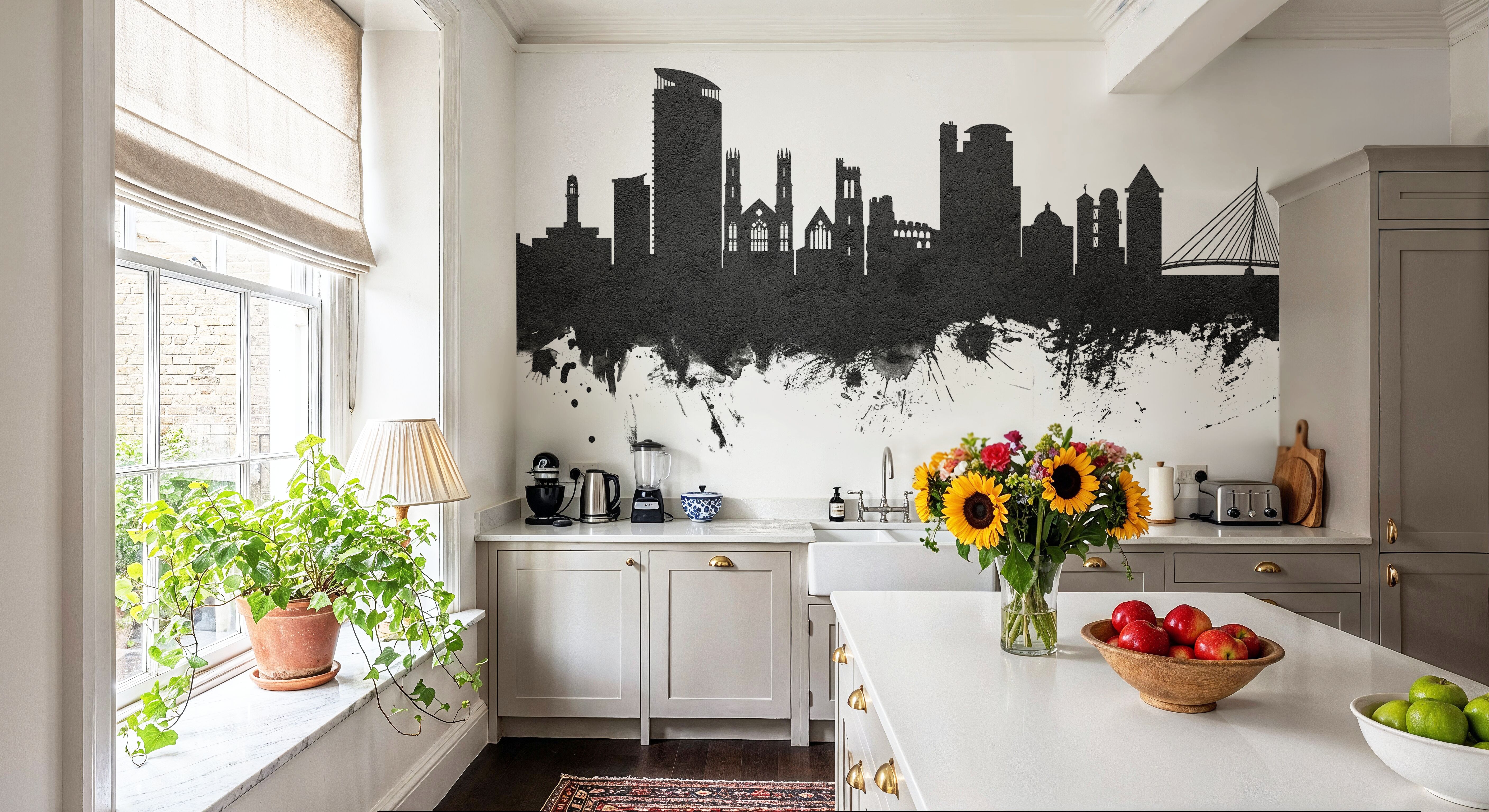 Swansea Wales Skyline Black & White