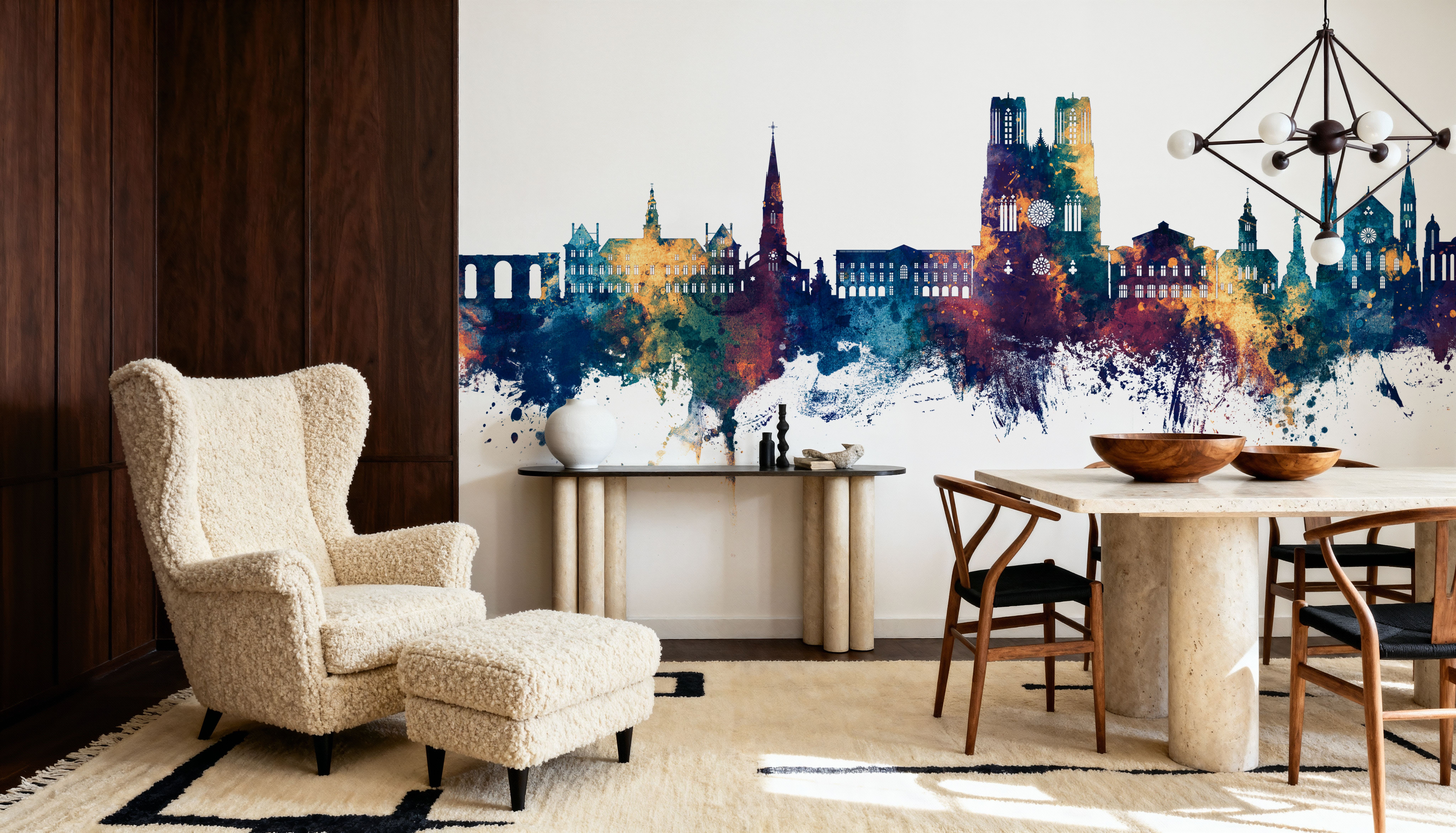 Reims France Skyline Blue & Bronze