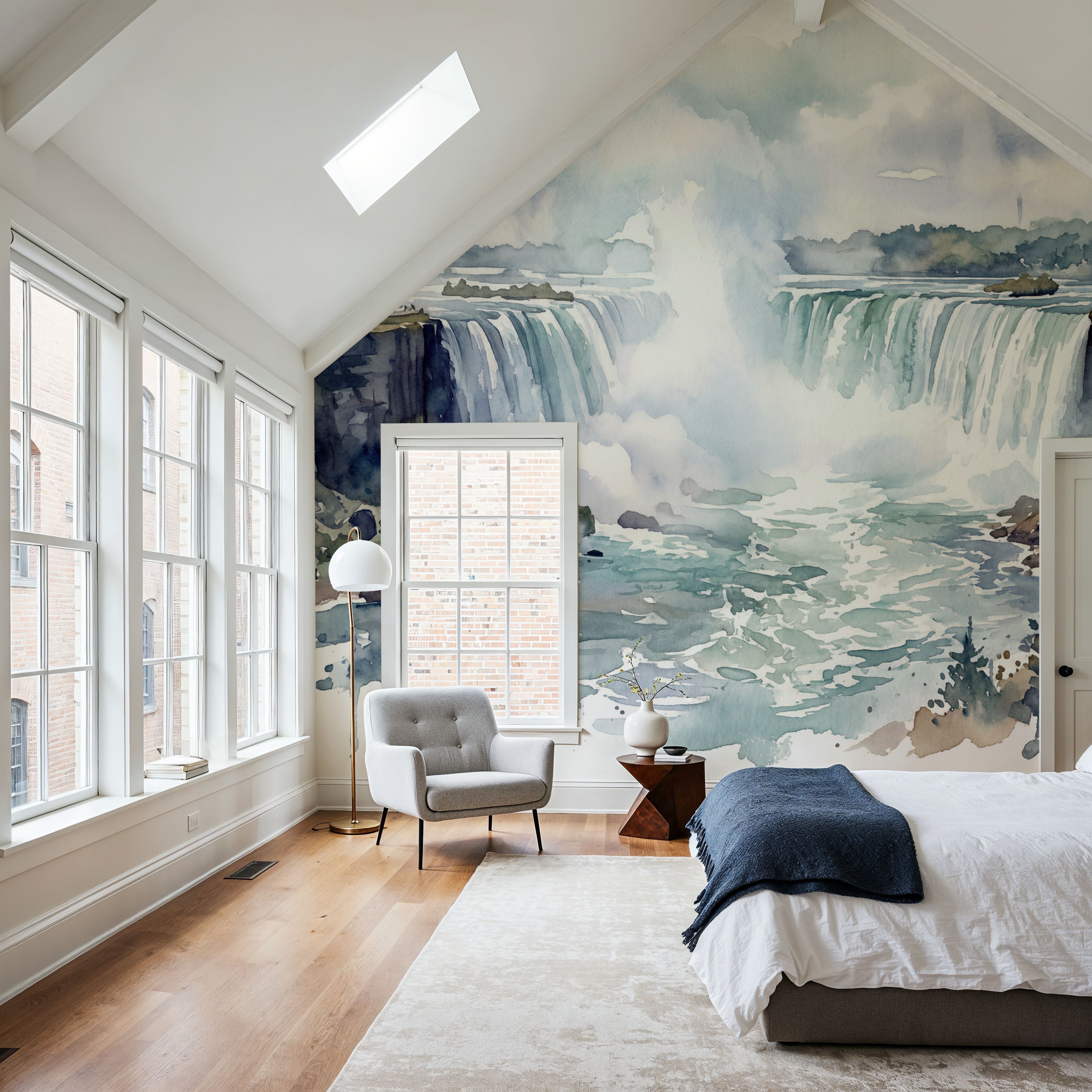 Northern Waterfall - Watercolor Landscapes Series