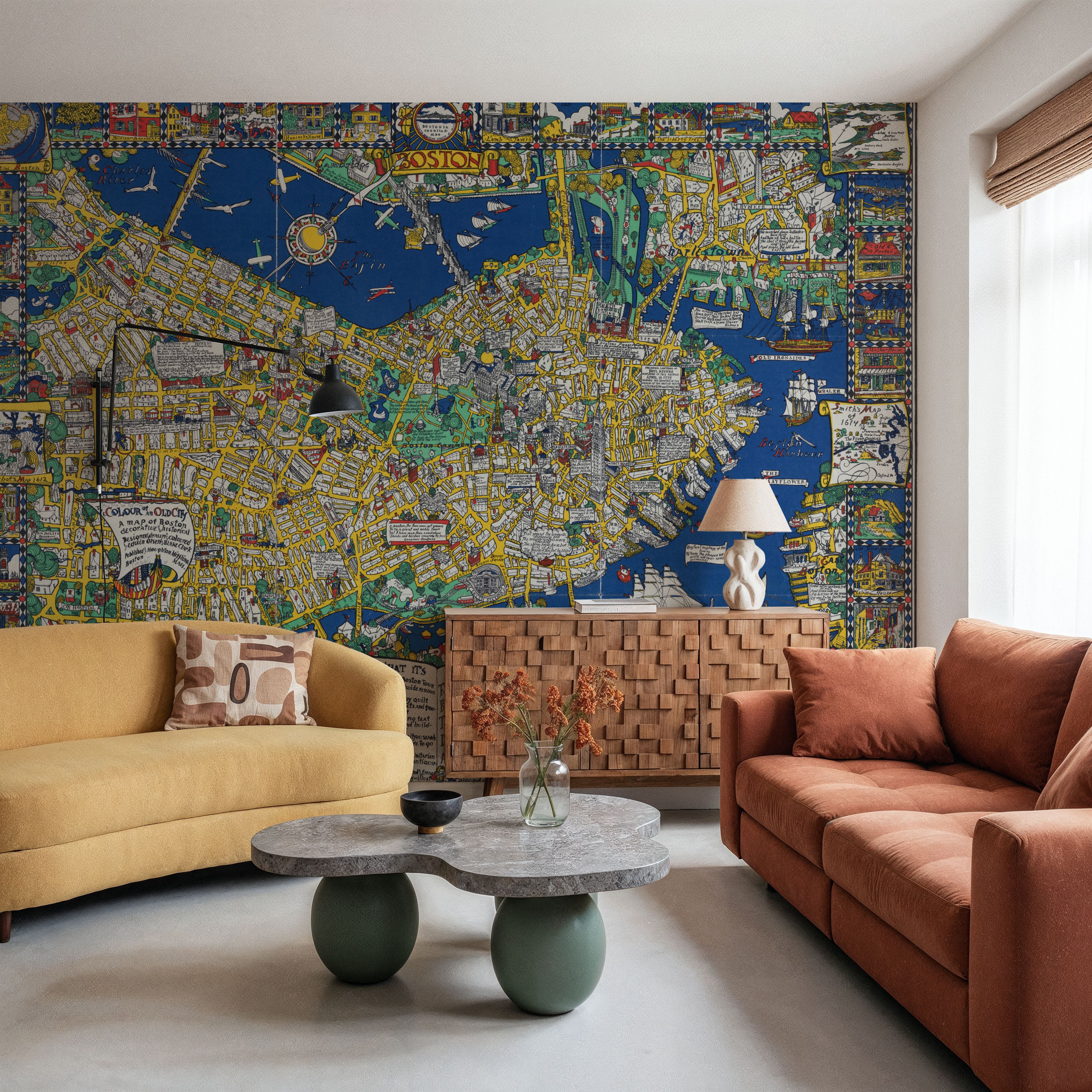 Decorative Boston Map