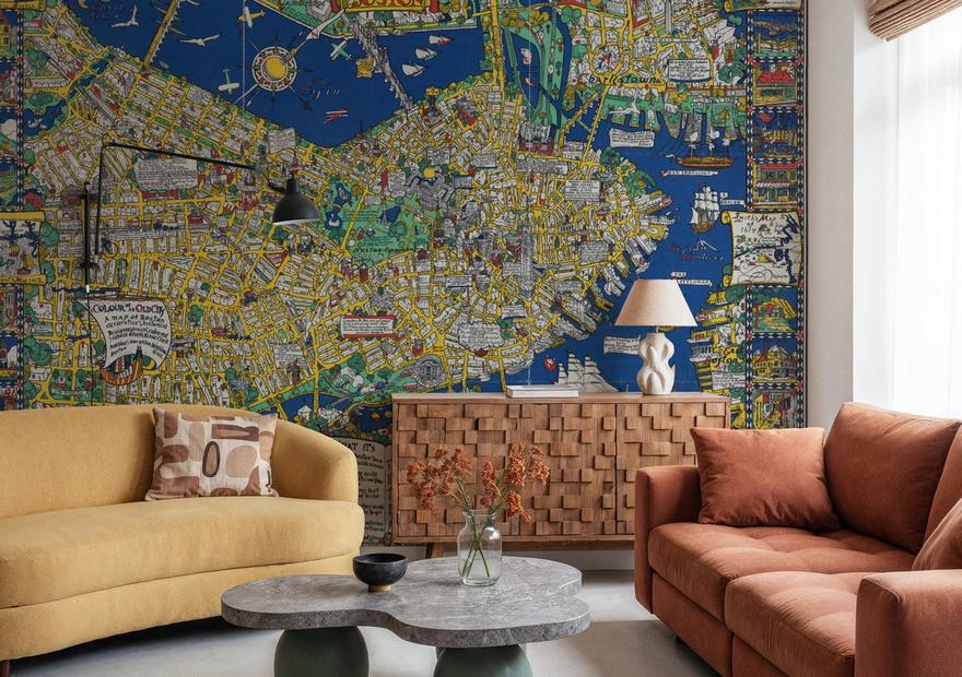 Decorative Boston Map