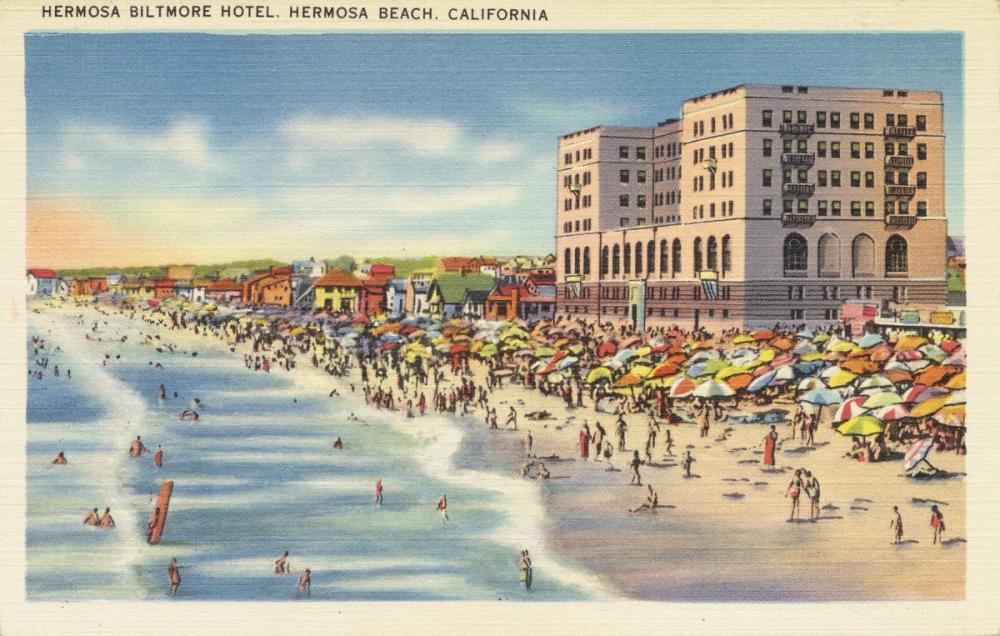 Greetings from Hermosa Biltmore Hotel - Screenprint Postcard