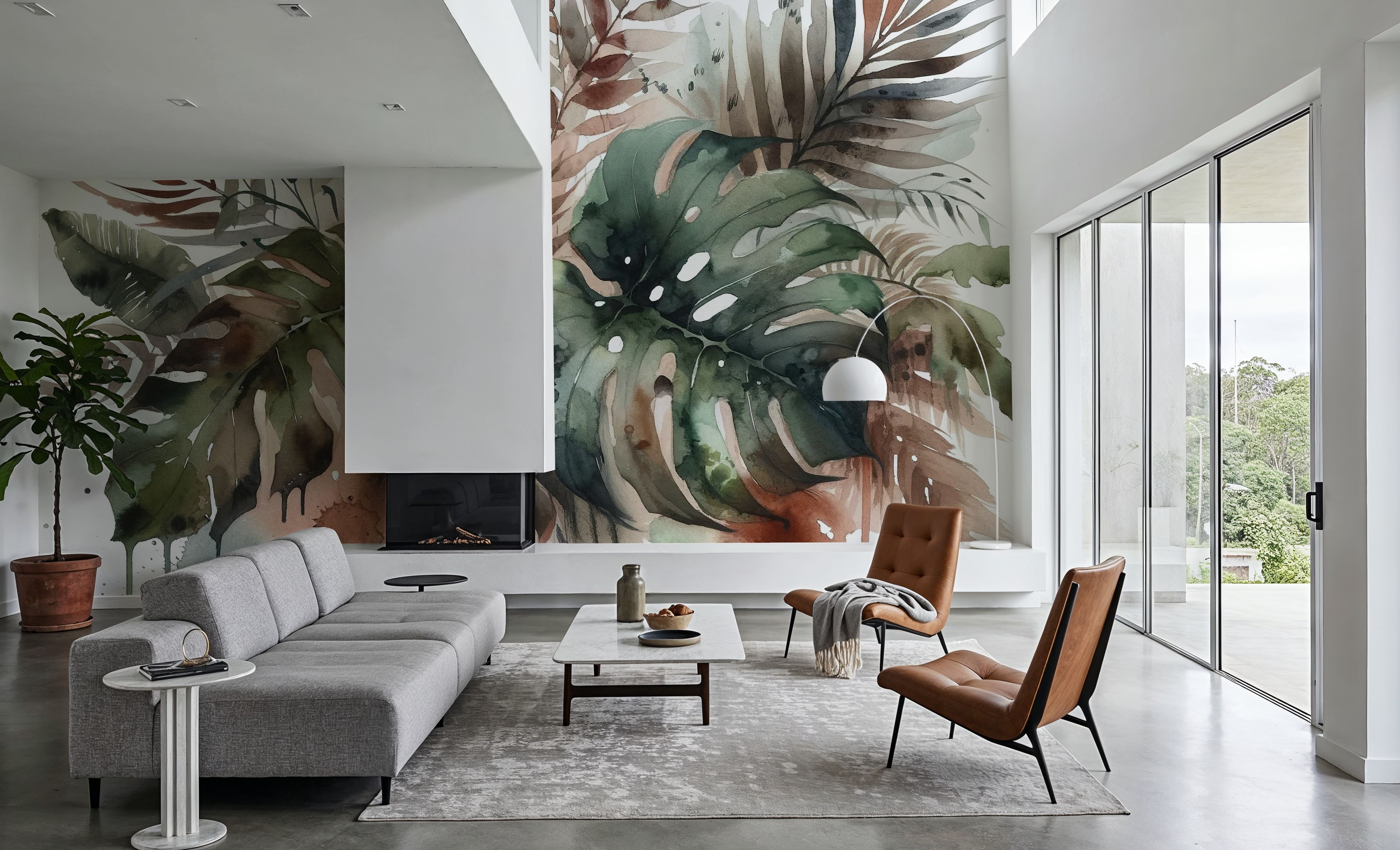 Tropical Rains on Monstera Leaves