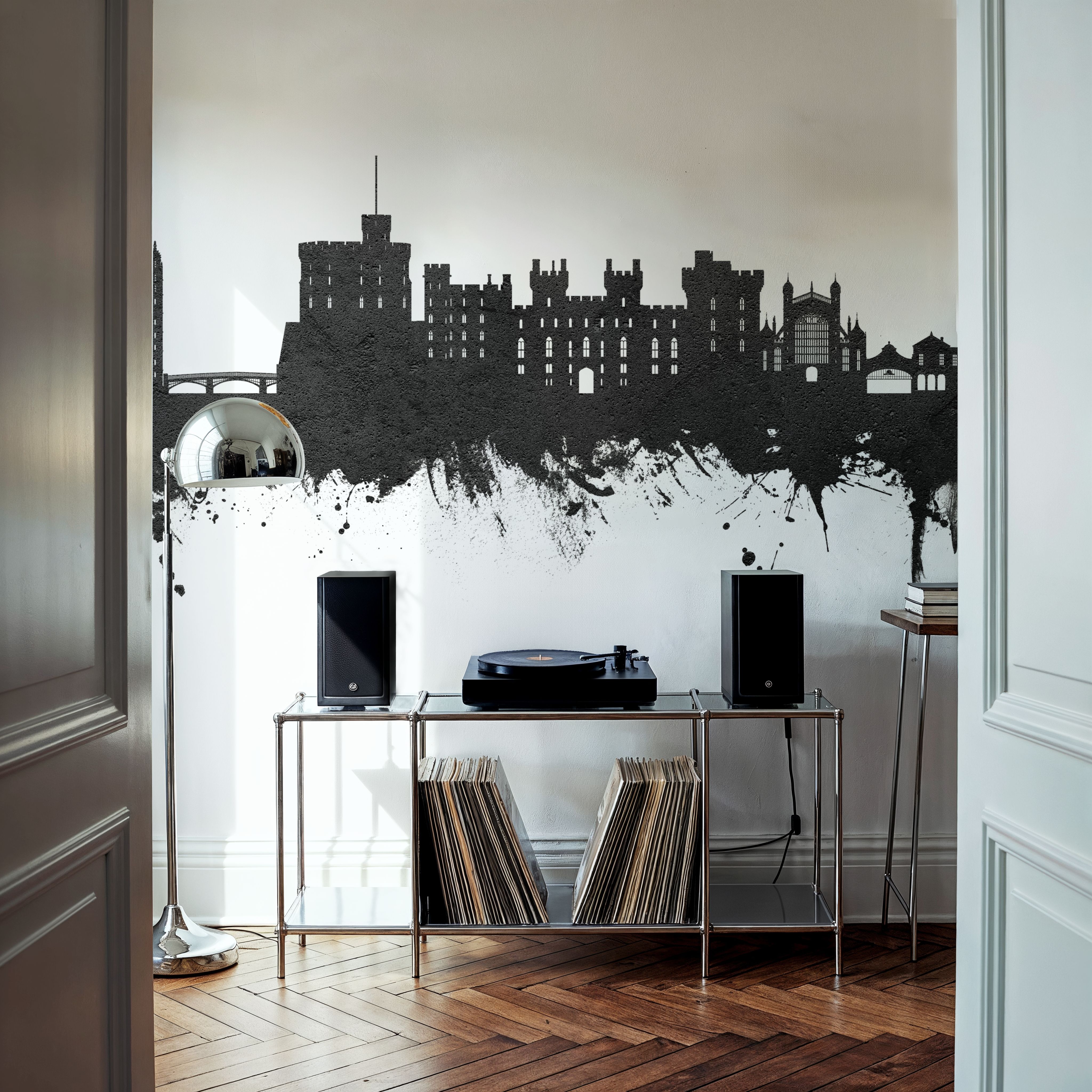 Windsor England Skyline Black & White