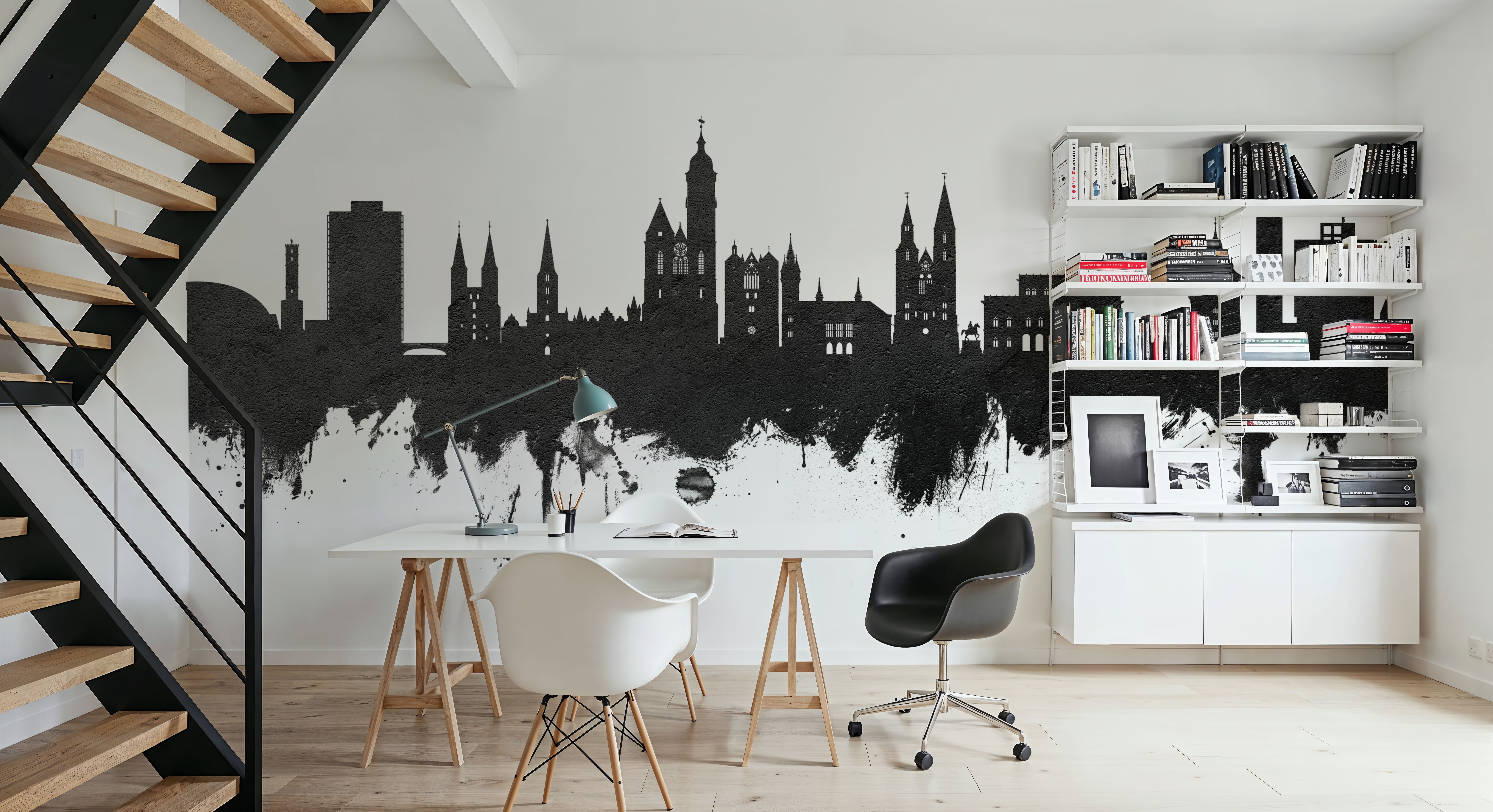 Braunschweig Germany Skyline Black & White