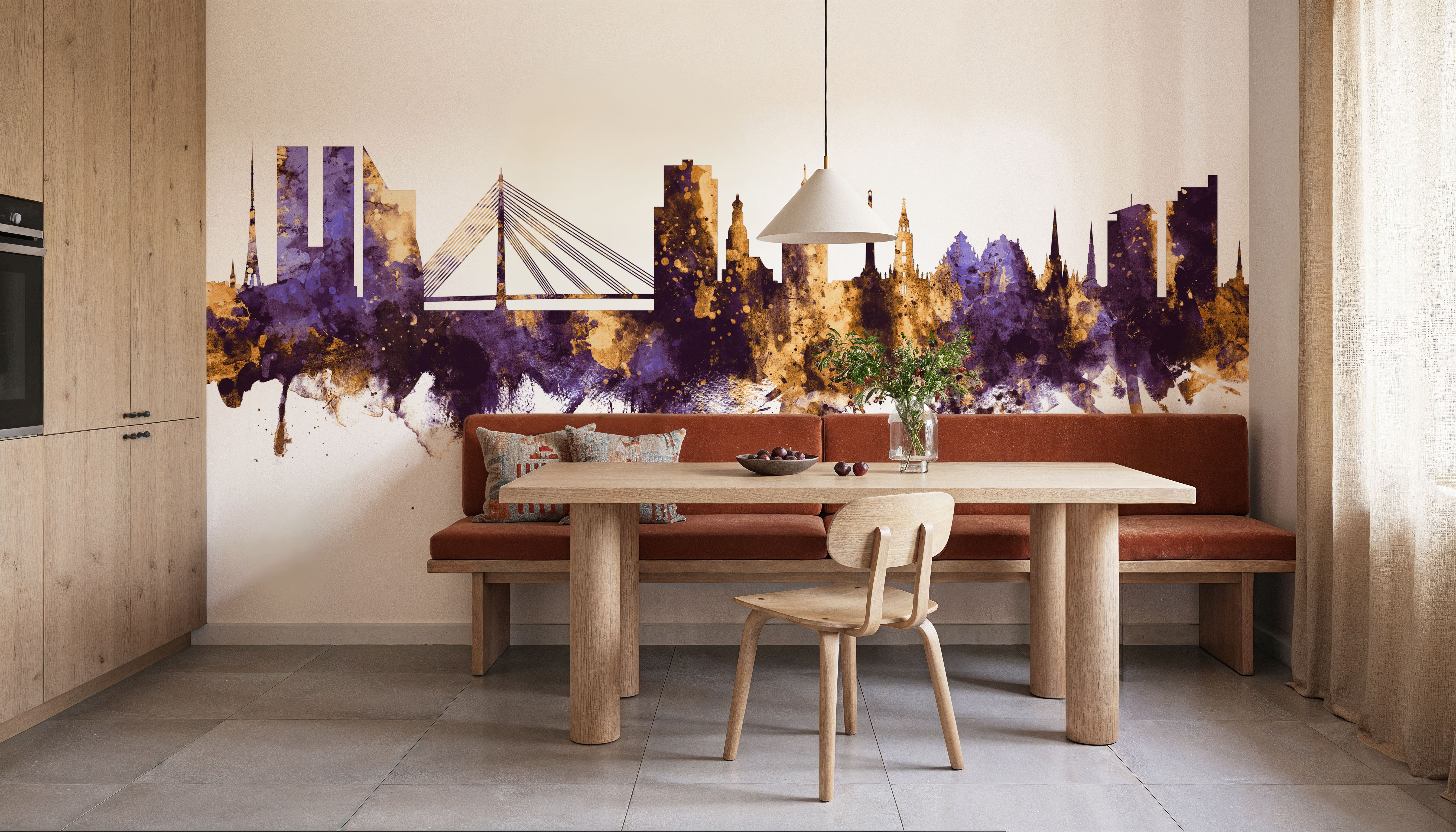 Riga Latvia Skyline Purple & Gold