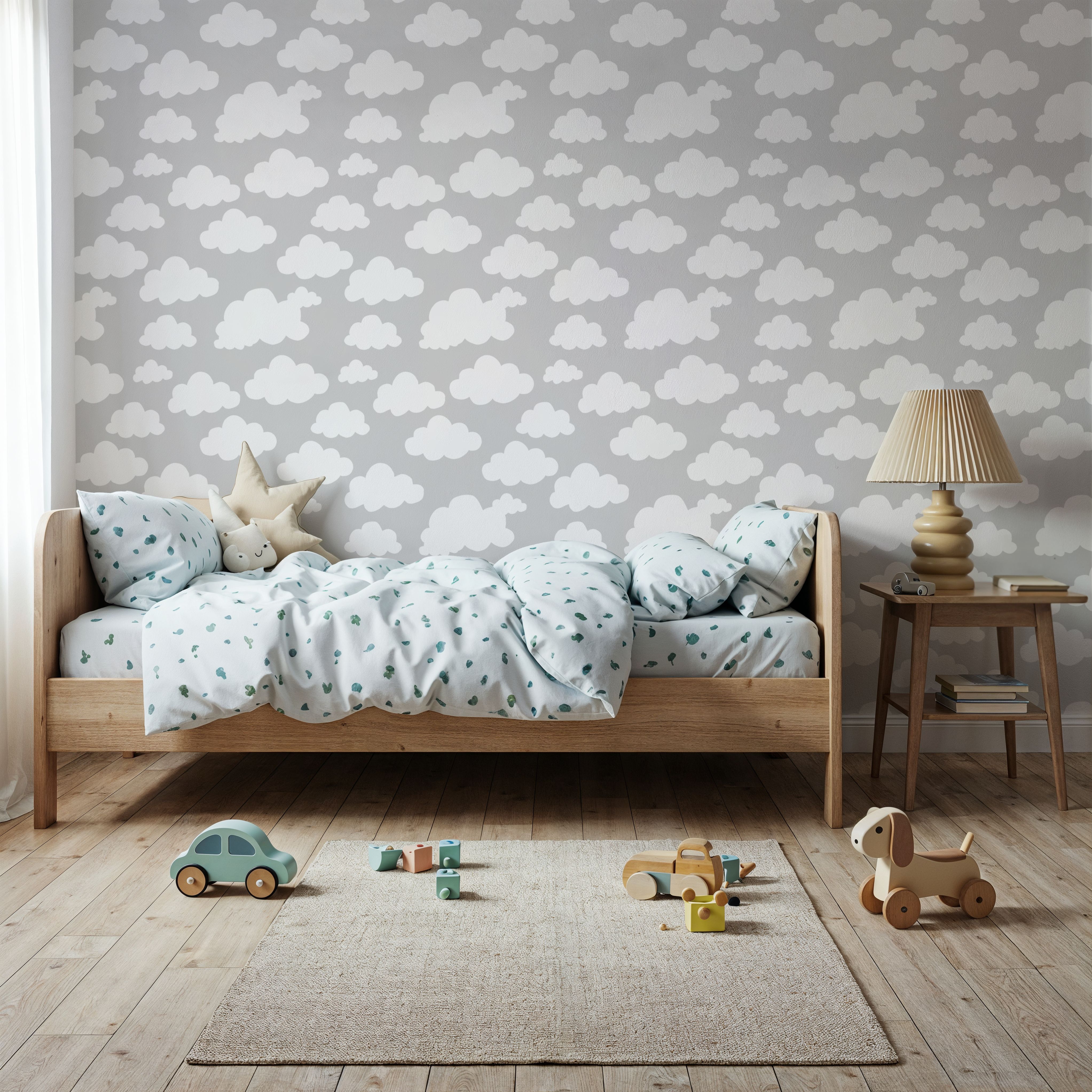 Cloudy Thoughts Gray, Wallpaper