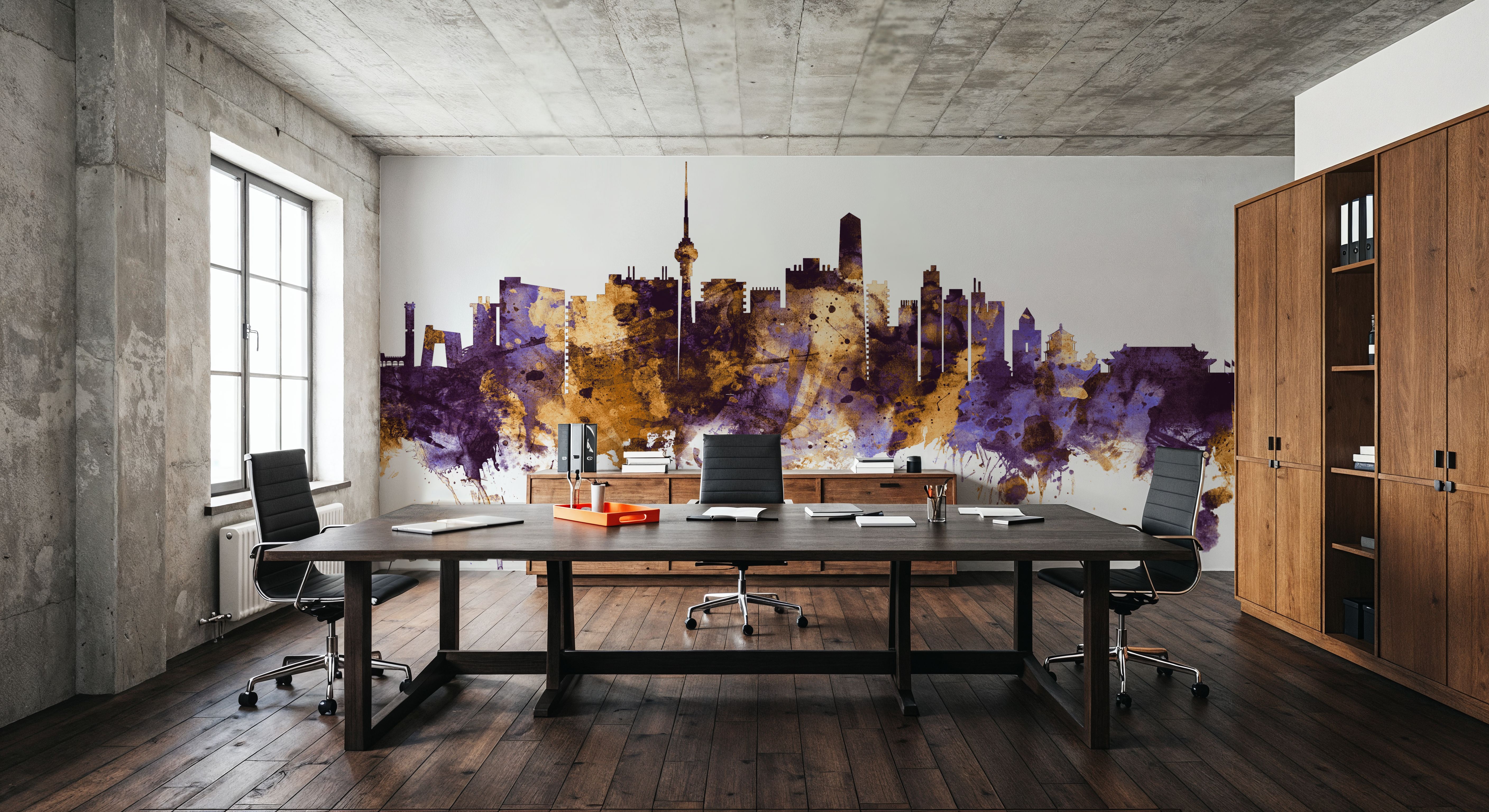 Beijing Skyline Purple & Gold