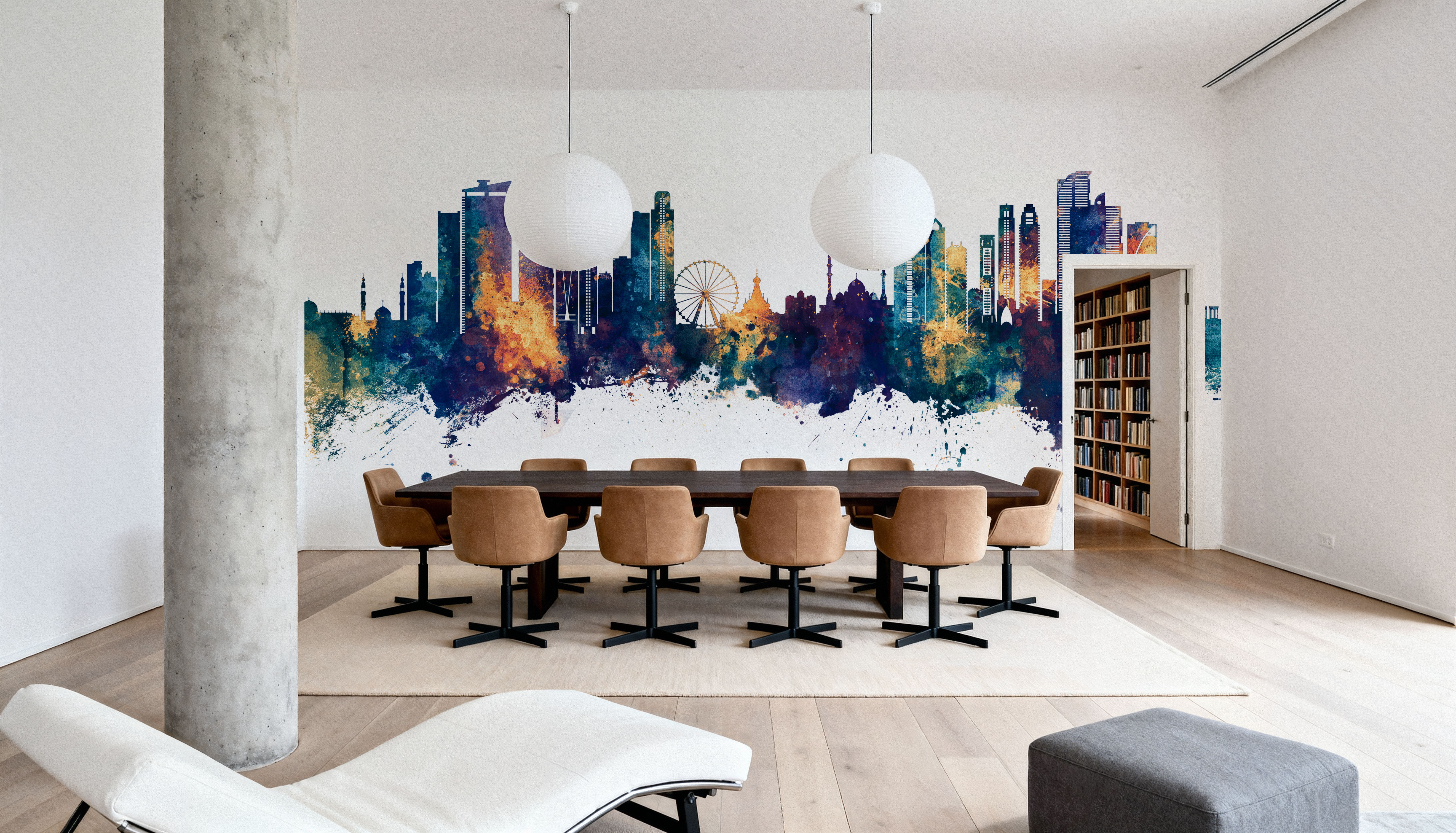 Sharjah Skyline Blue & Bronze