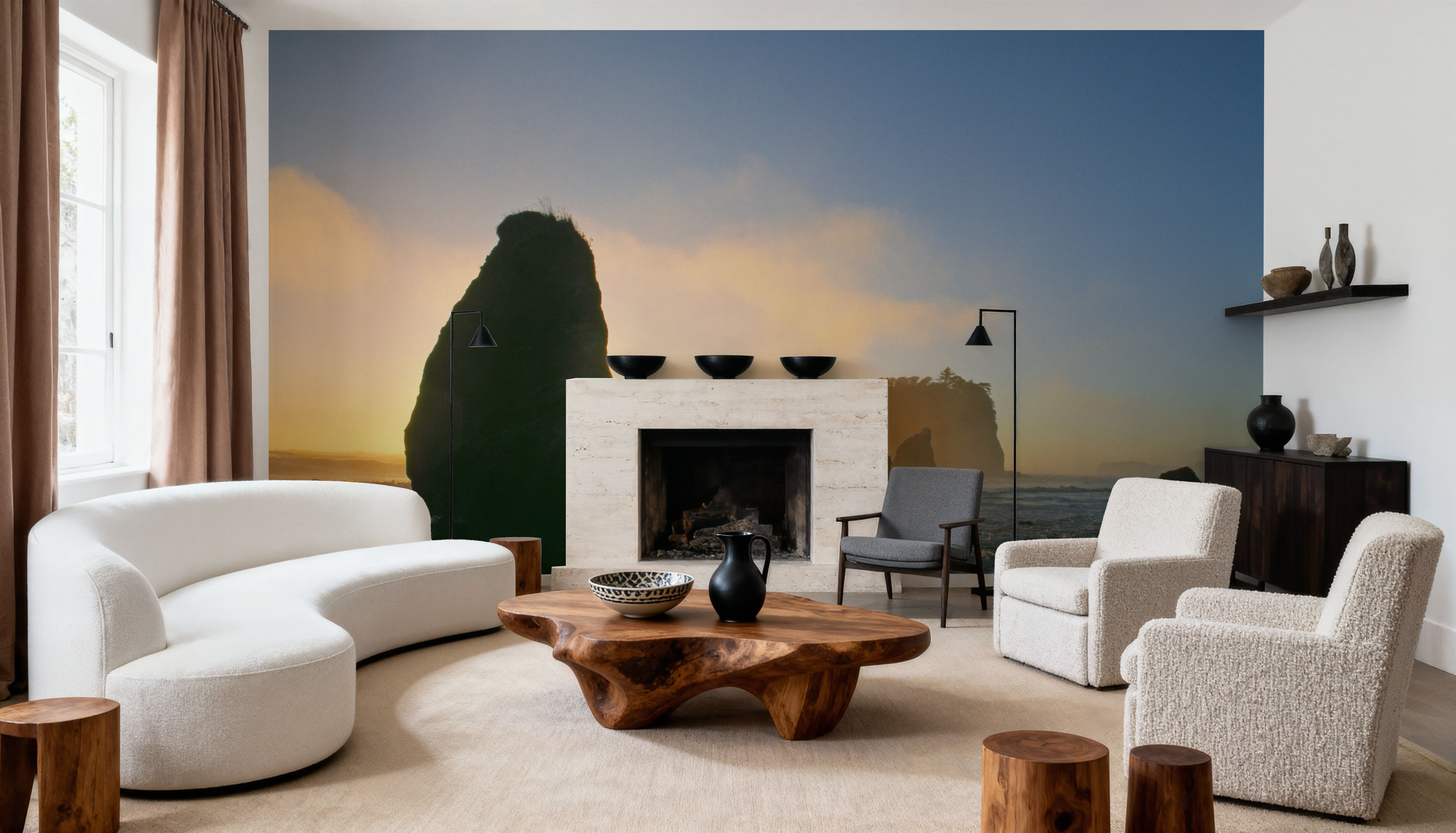 Sea Stacks In Pacific Ocean, Wallpaper