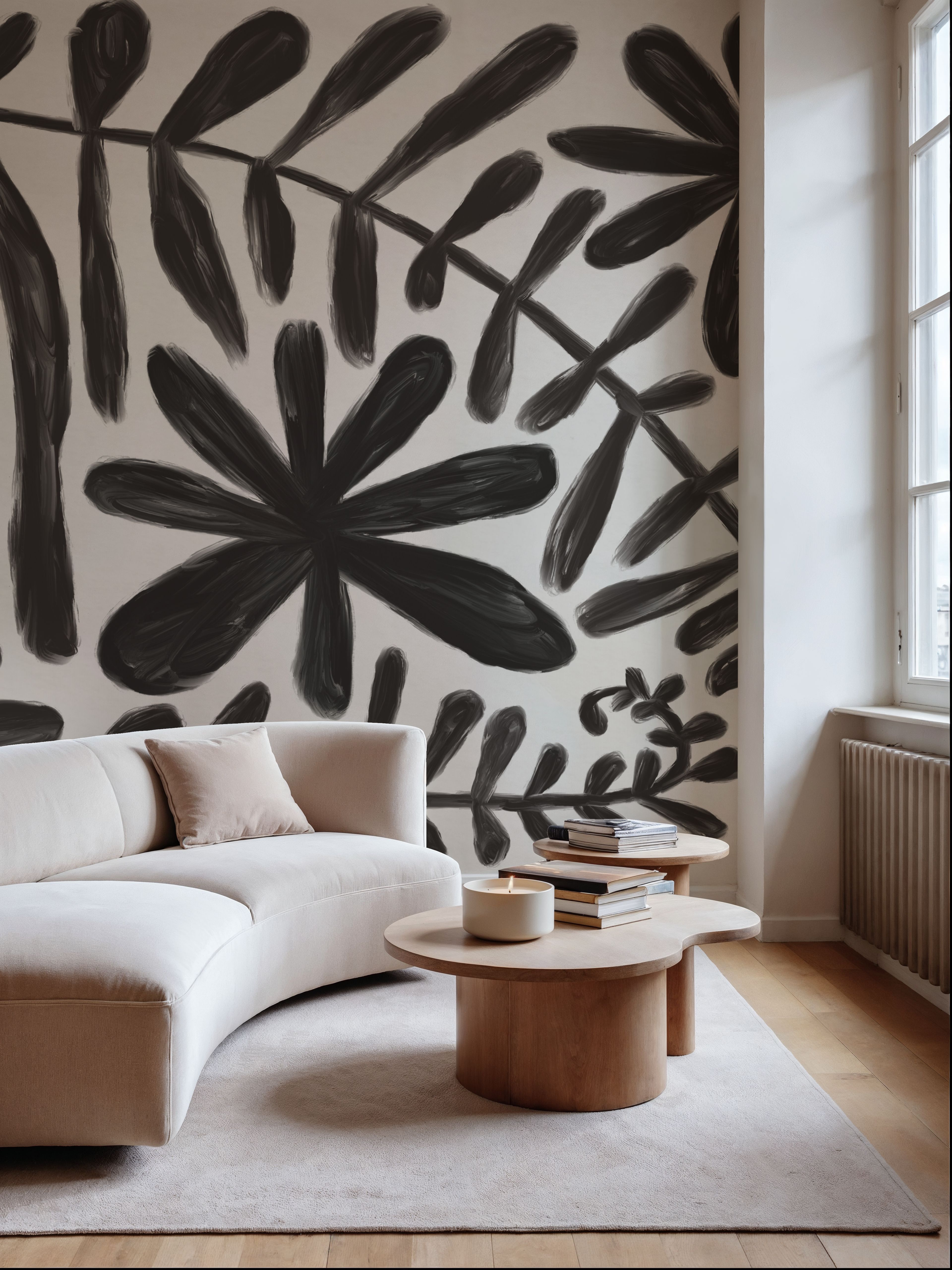 Fern and Flower Black