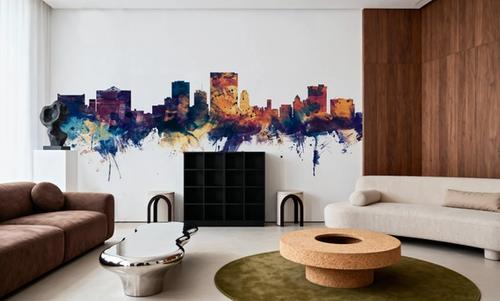 El Paso Texas Skyline Blue & Bronze