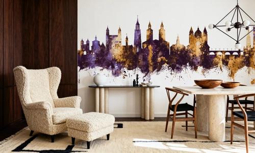 Maastricht The Netherlands Skyline Purple & Gold