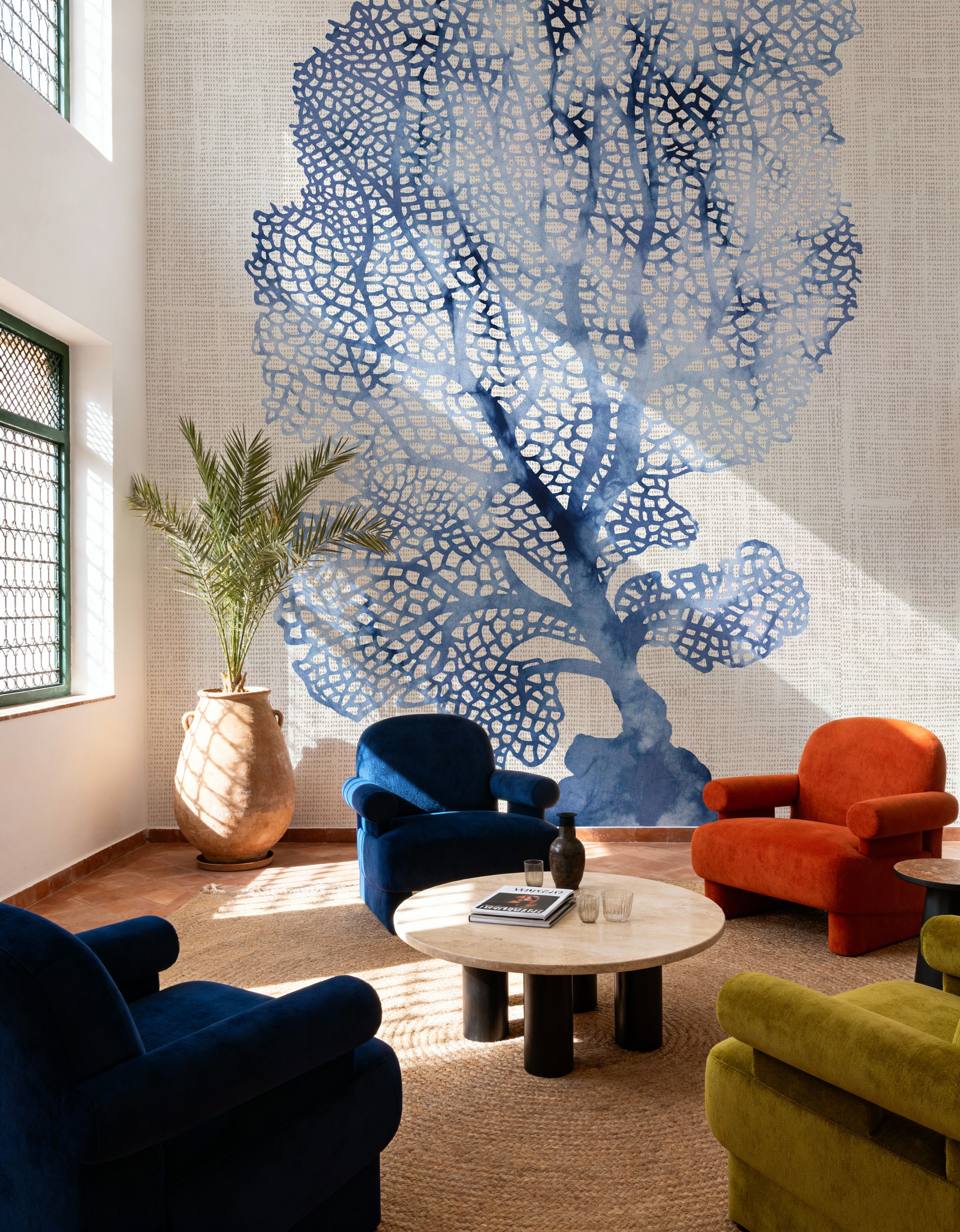 Shibori Coral II on Linen