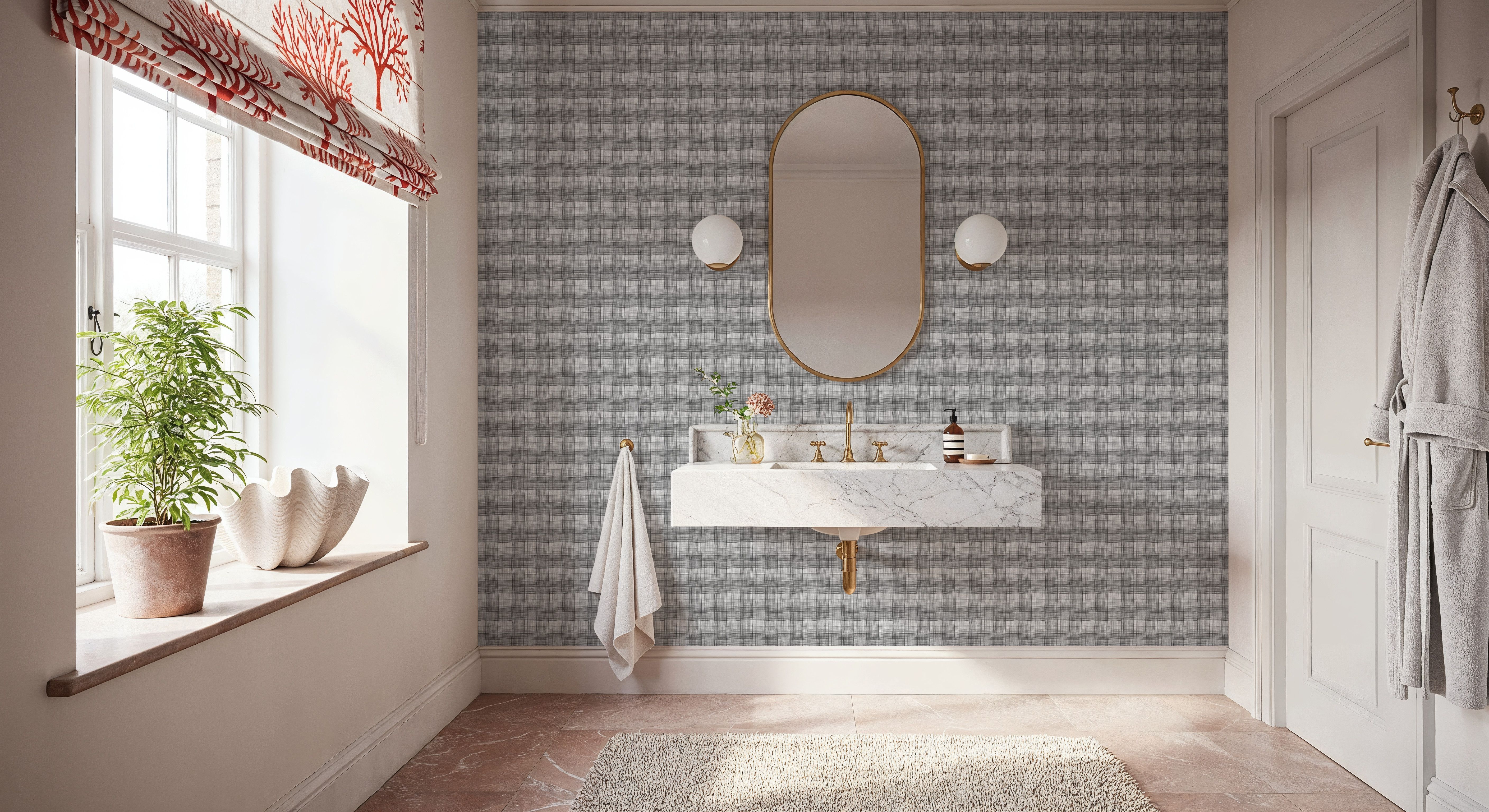 Stripy Gingham, Slate