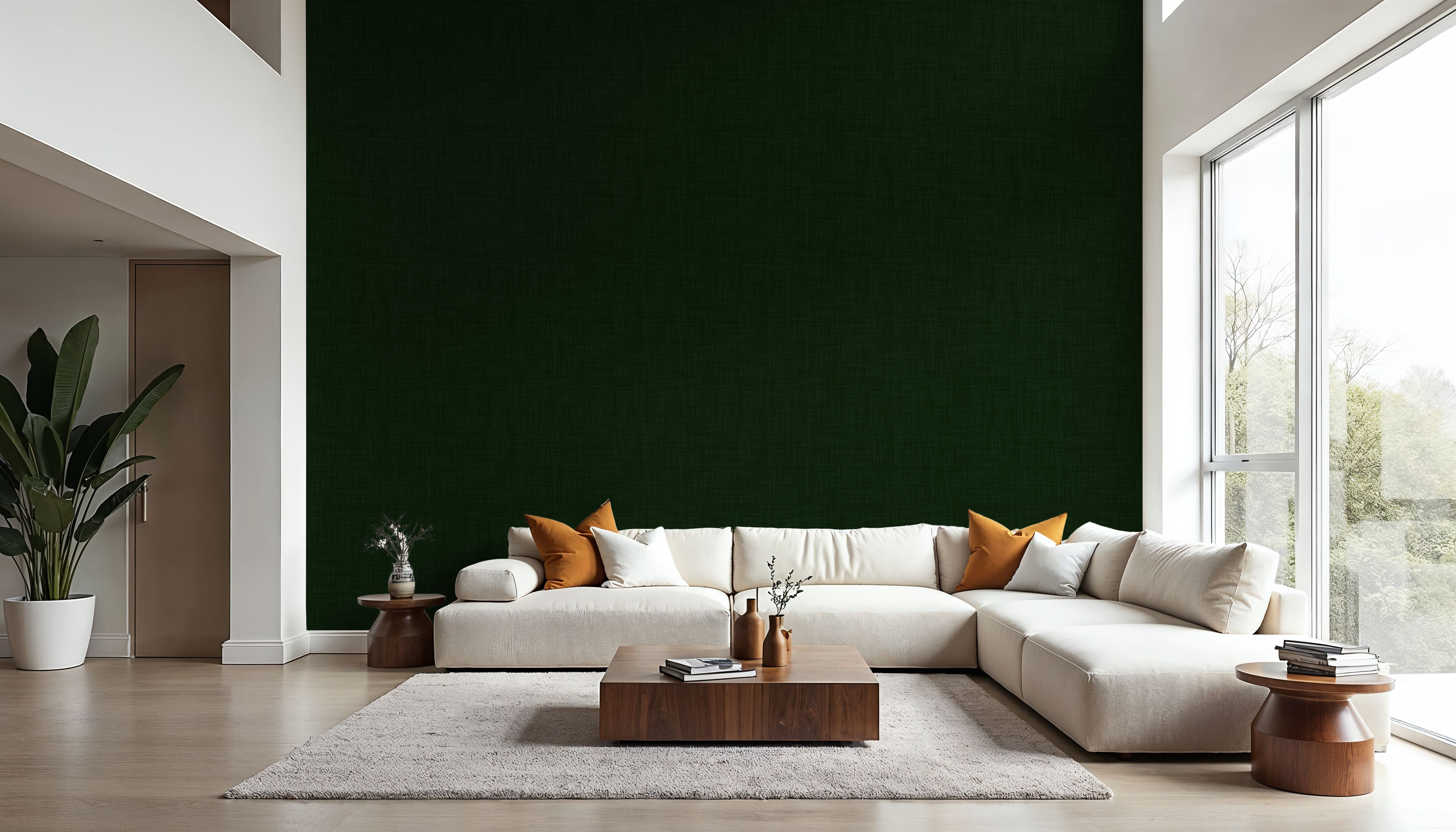 Mottled Linen Effect, Forest Green