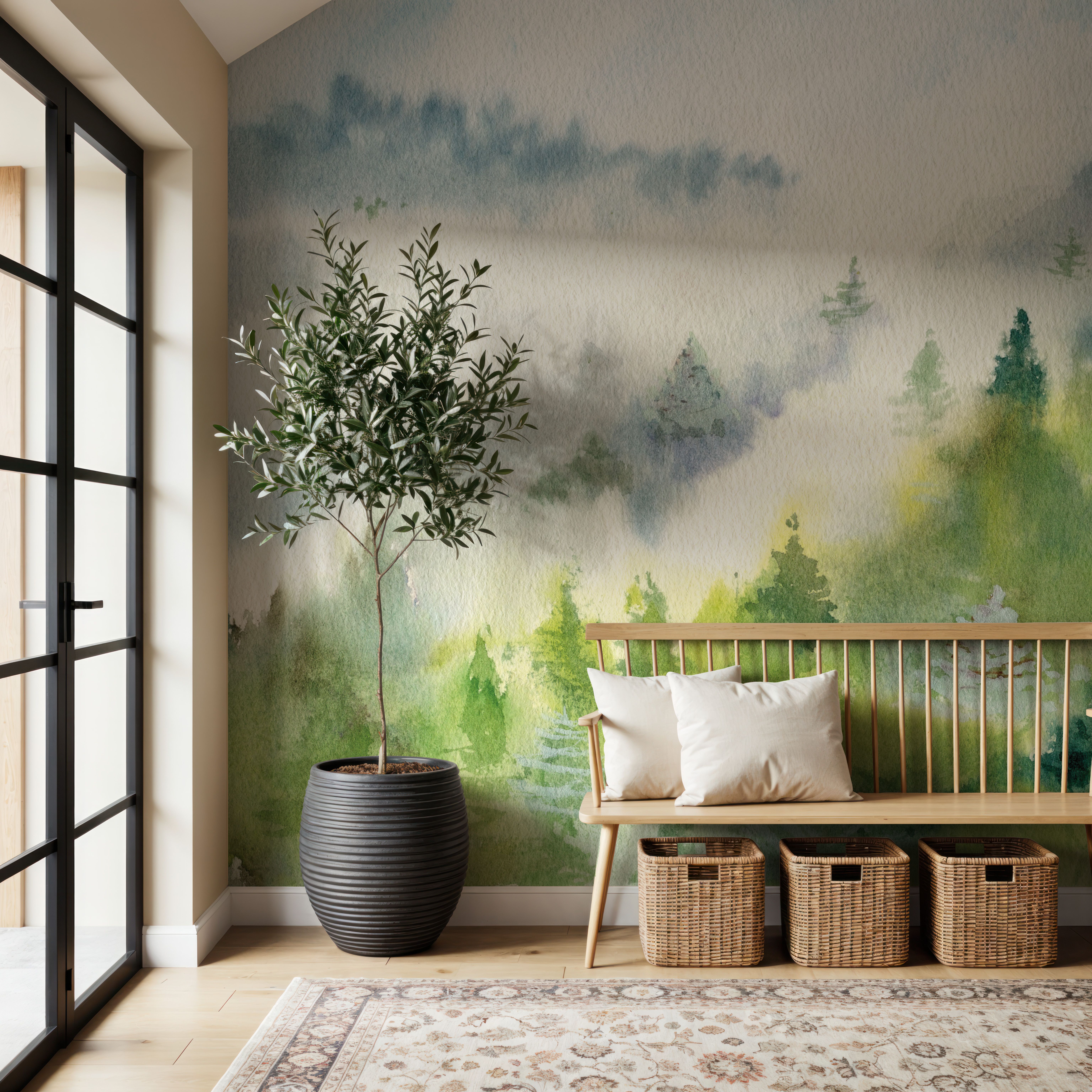 Watercolor Evergreen