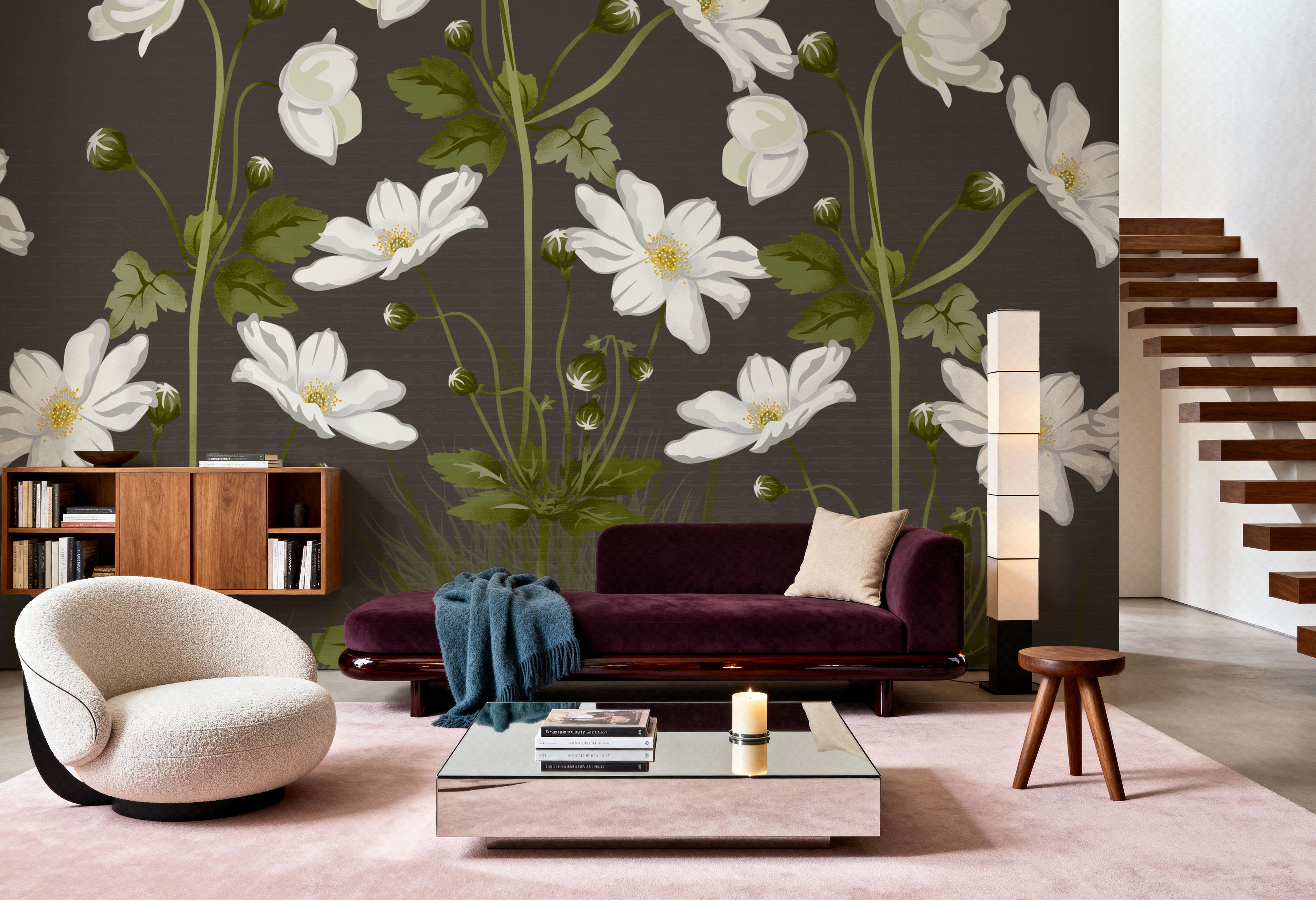 White Anemones, Taupe