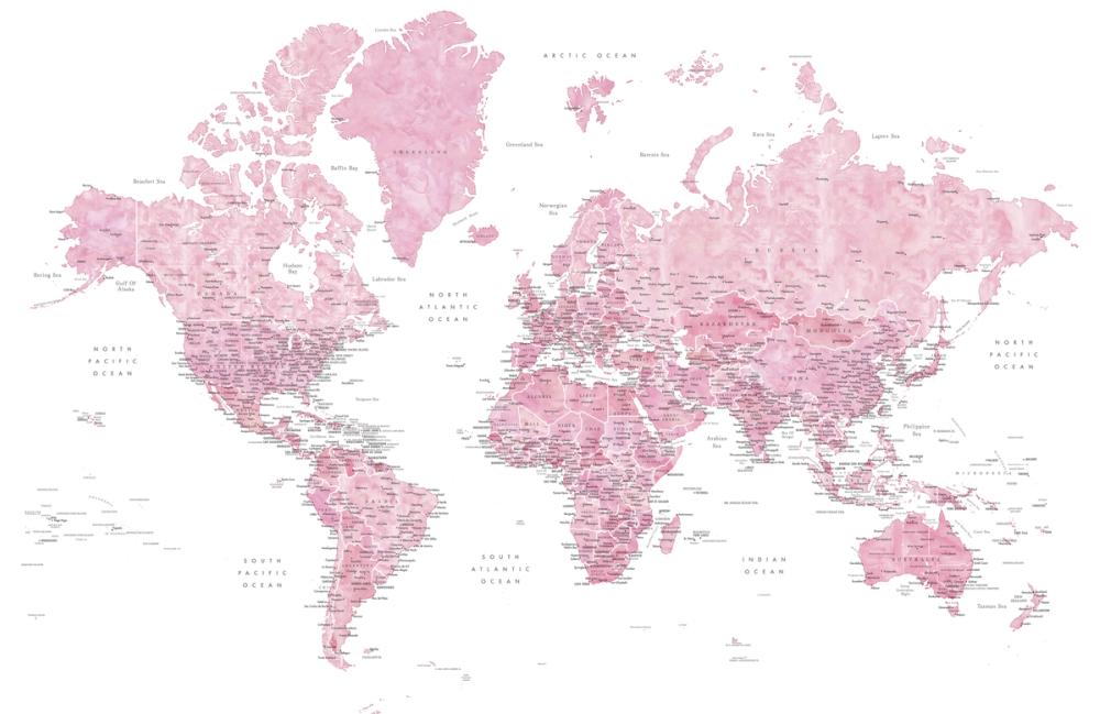 World Map Cities - Damla