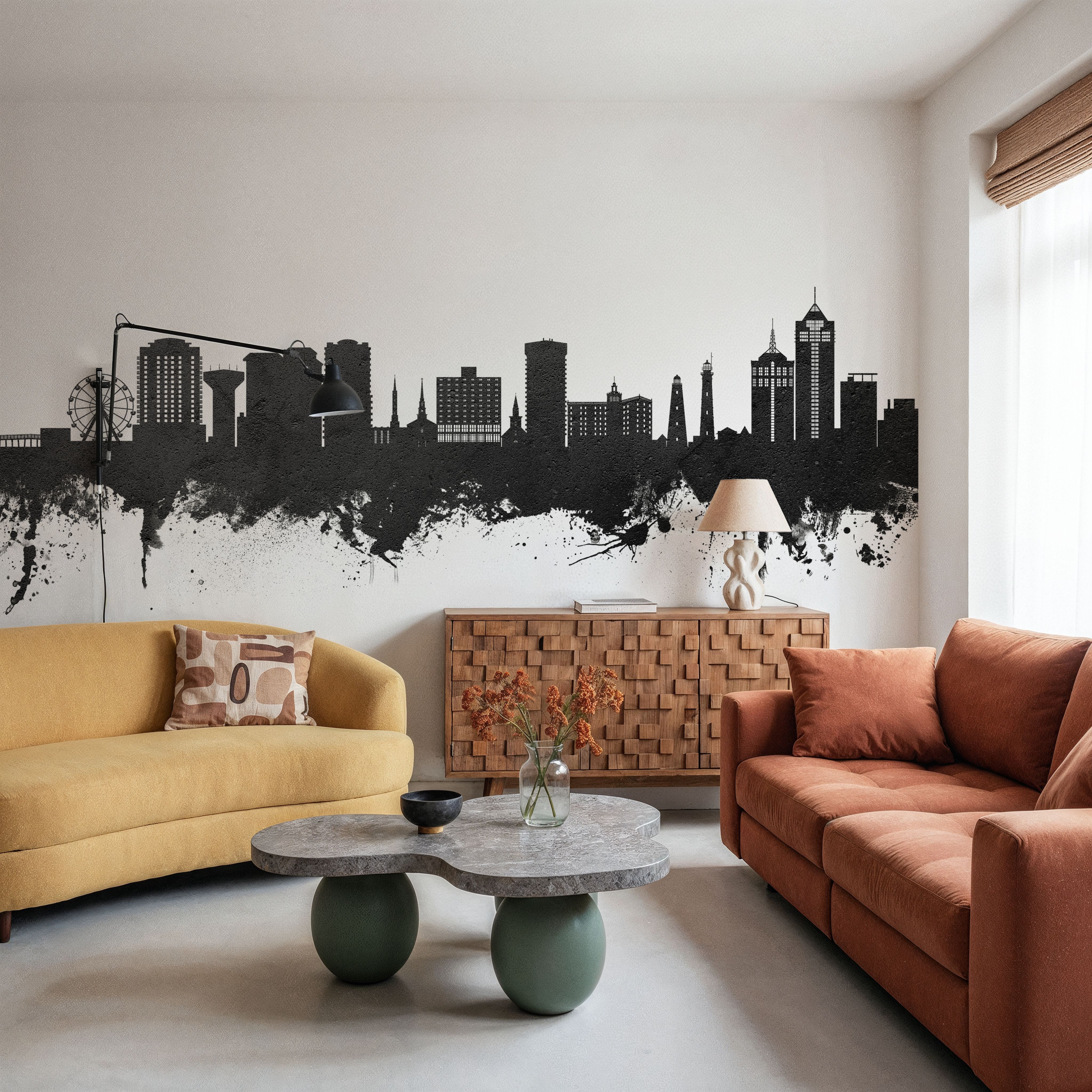 Virginia Beach Skyline Black & White